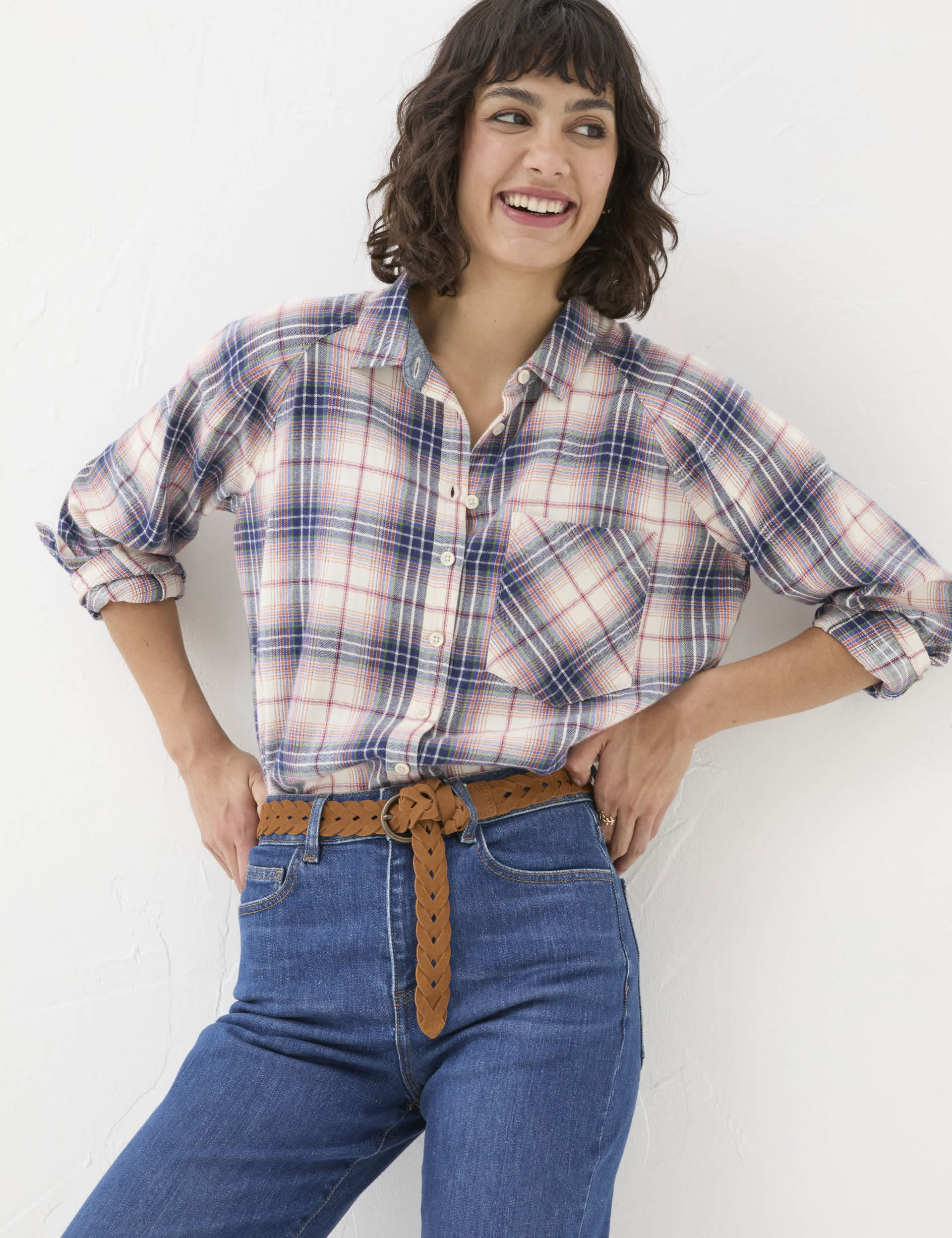 Fatface Women's Pure Cotton Checked Shirt