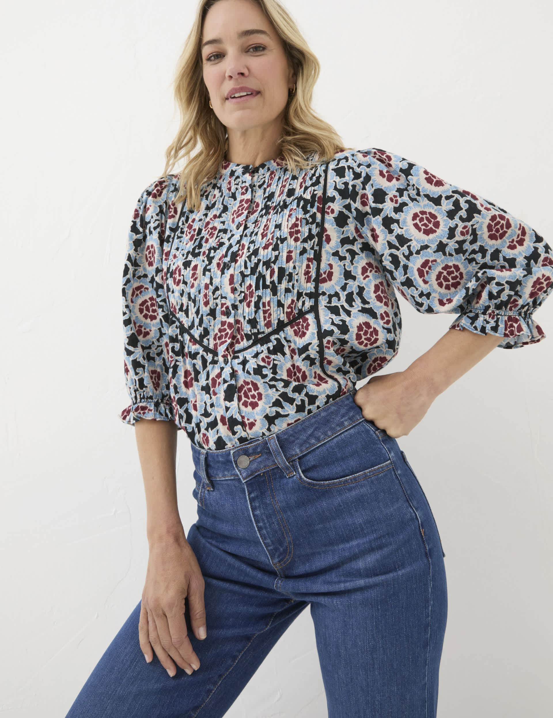 Fatface Women's Pure Cotton Floral Blouse