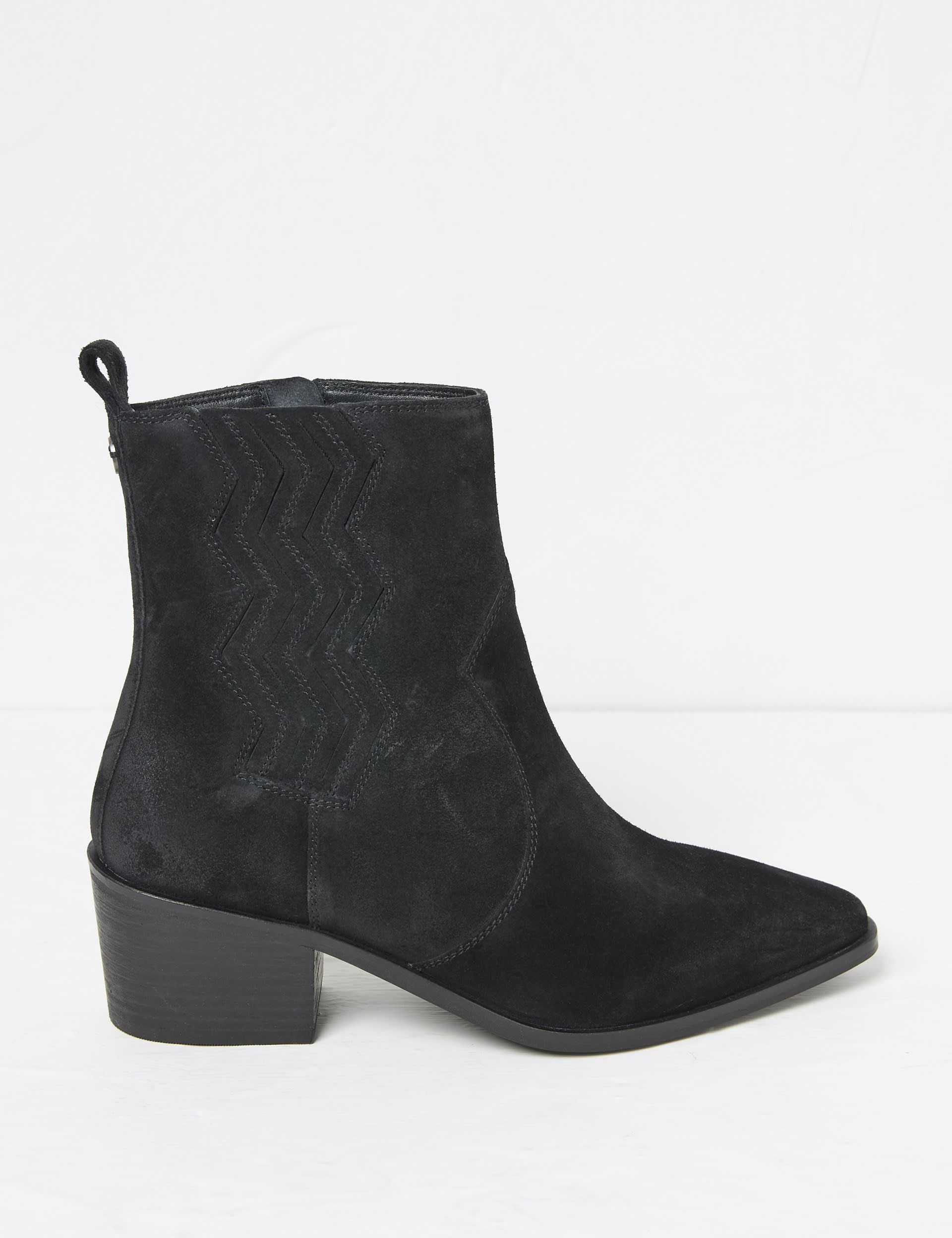 Fatface Women's Suede Western Block Heel Pointed Boots