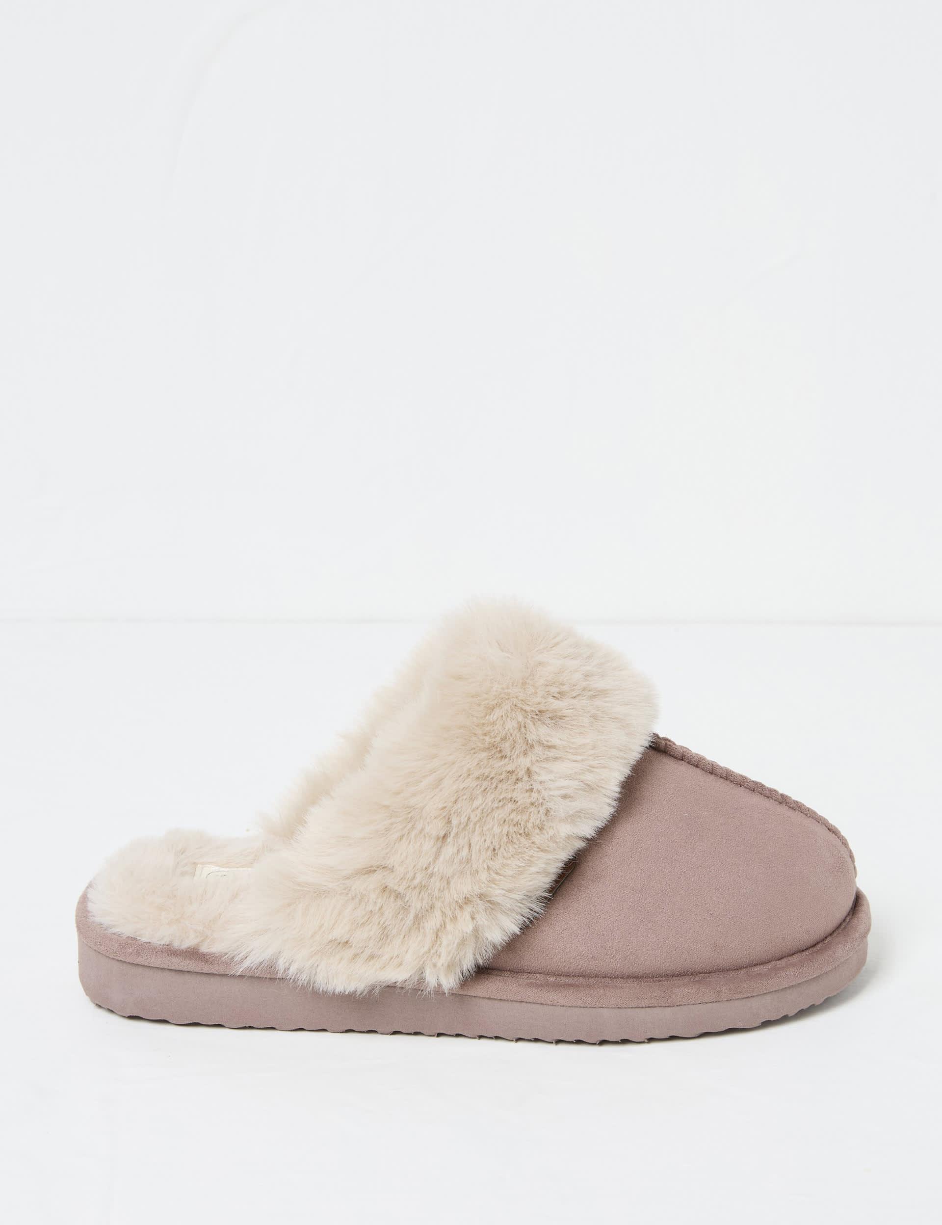 Fatface Women's Faux Fur Mule Slippers - Natural, Natural