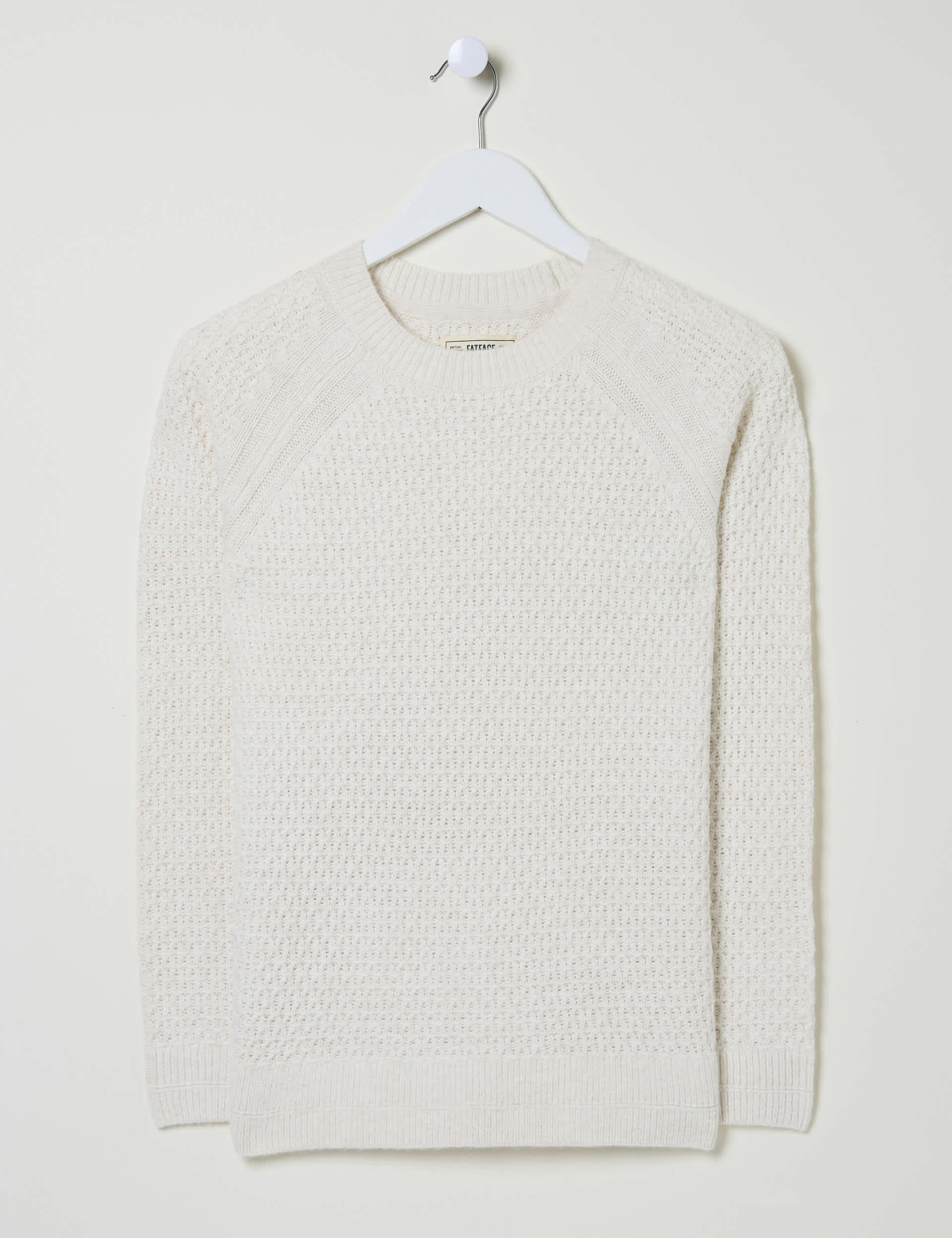 Fatface Women's Textured Crew Neck Jumper - 16 - Ivory, Ivory