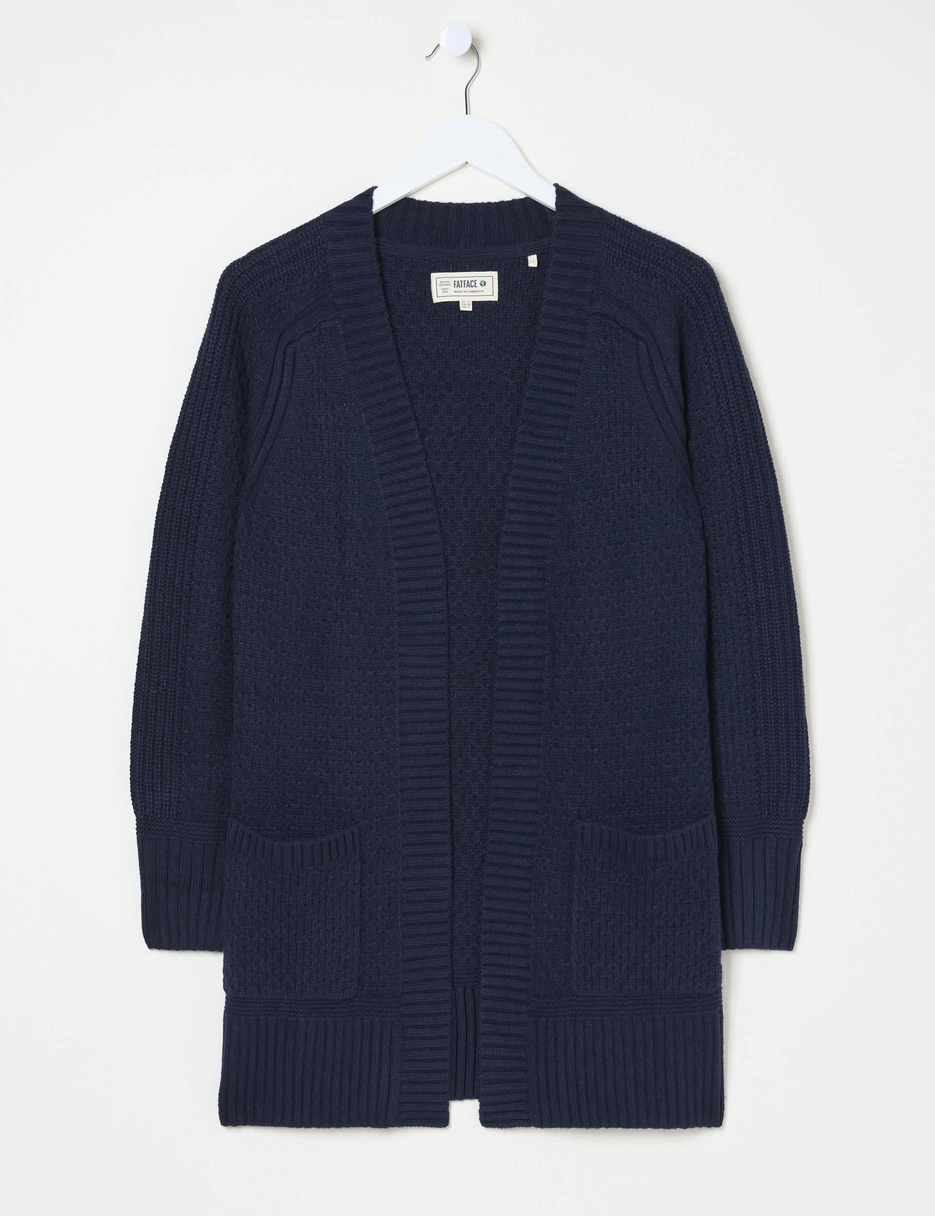 Fatface Women's Textured Cardigan - 8 - Navy, Navy