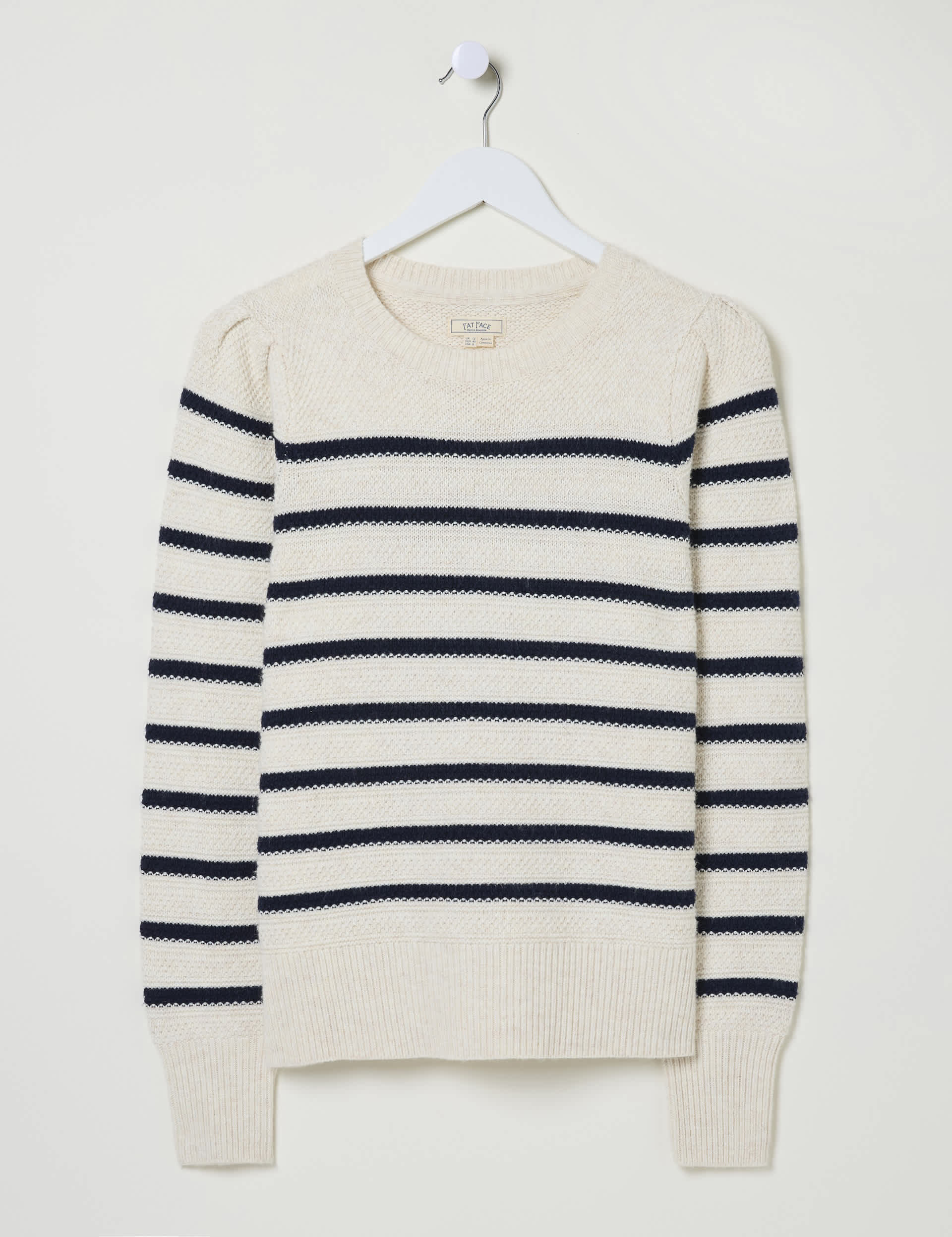 Fatface Women's Striped Crew Neck Jumper - 16 - Cream Mix, Cream Mix