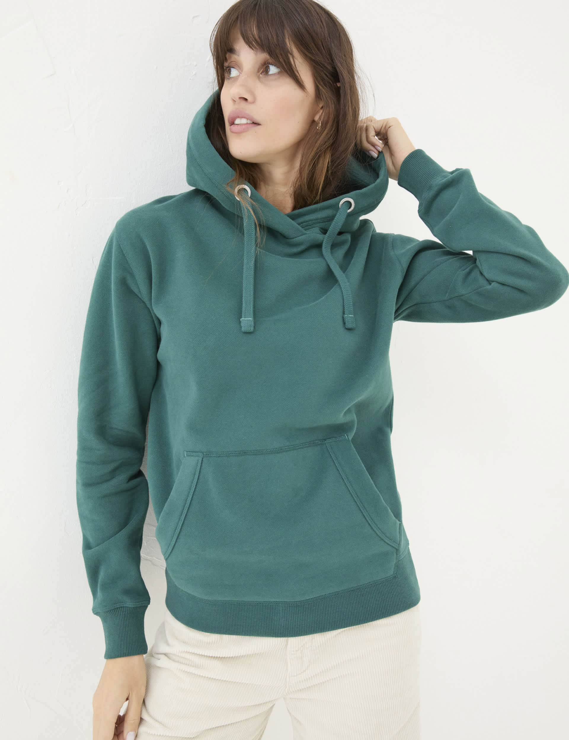 Fatface Women's Pure Cotton Hoodie - M - Teal, Teal