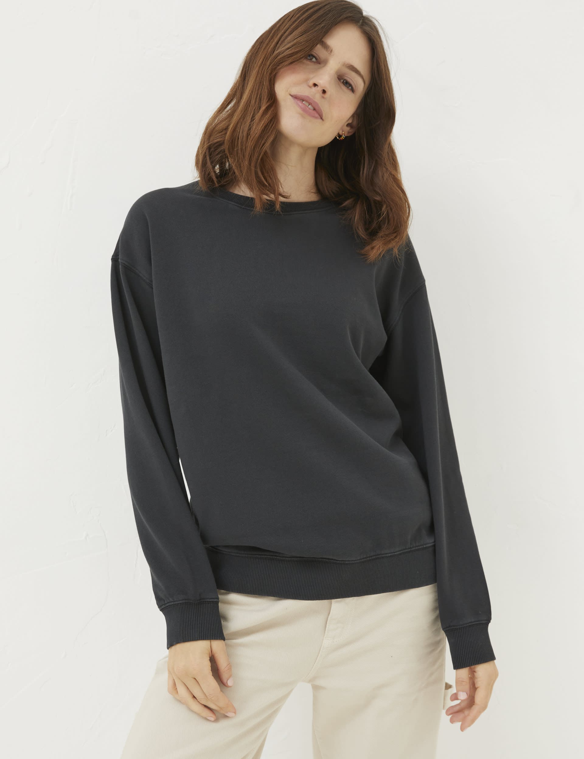 Fatface Women's Pure Cotton Crew Neck Sweatshirt