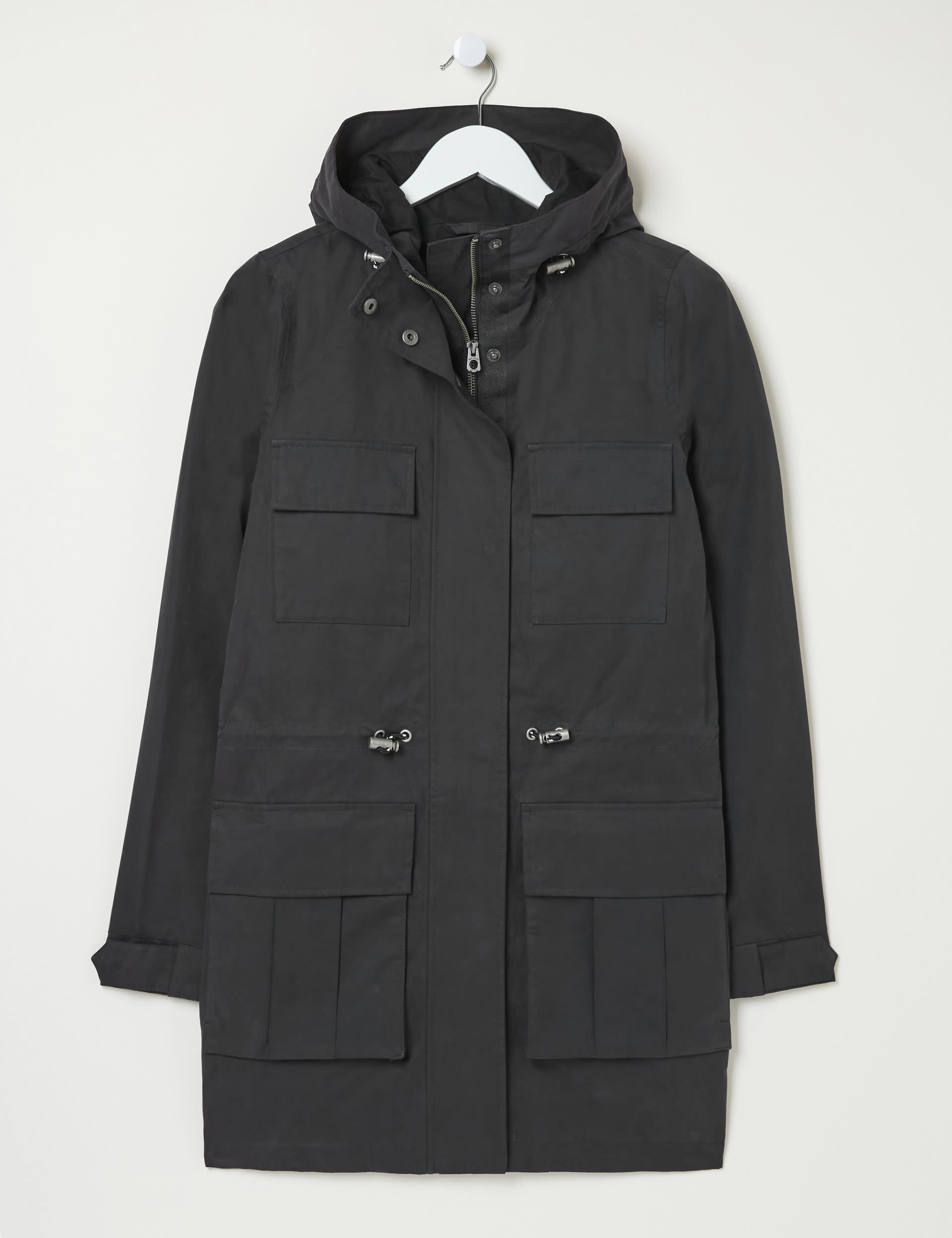 Fatface Women's Cotton Blend Waterproof Waisted Longline Coat