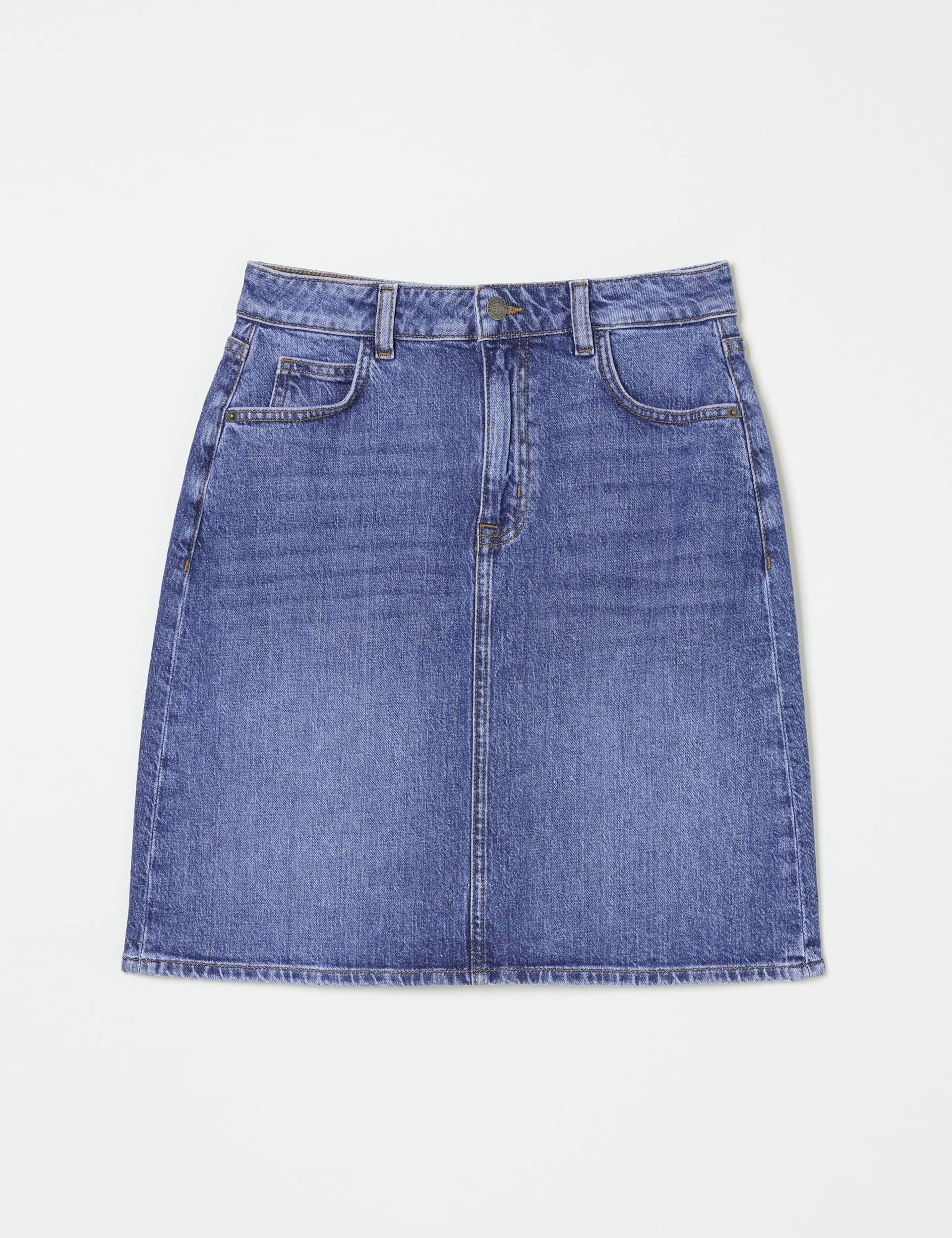 Fatface Women's Denim Mini A-Line Skirt - 12REG - Blue Denim, Blue Denim