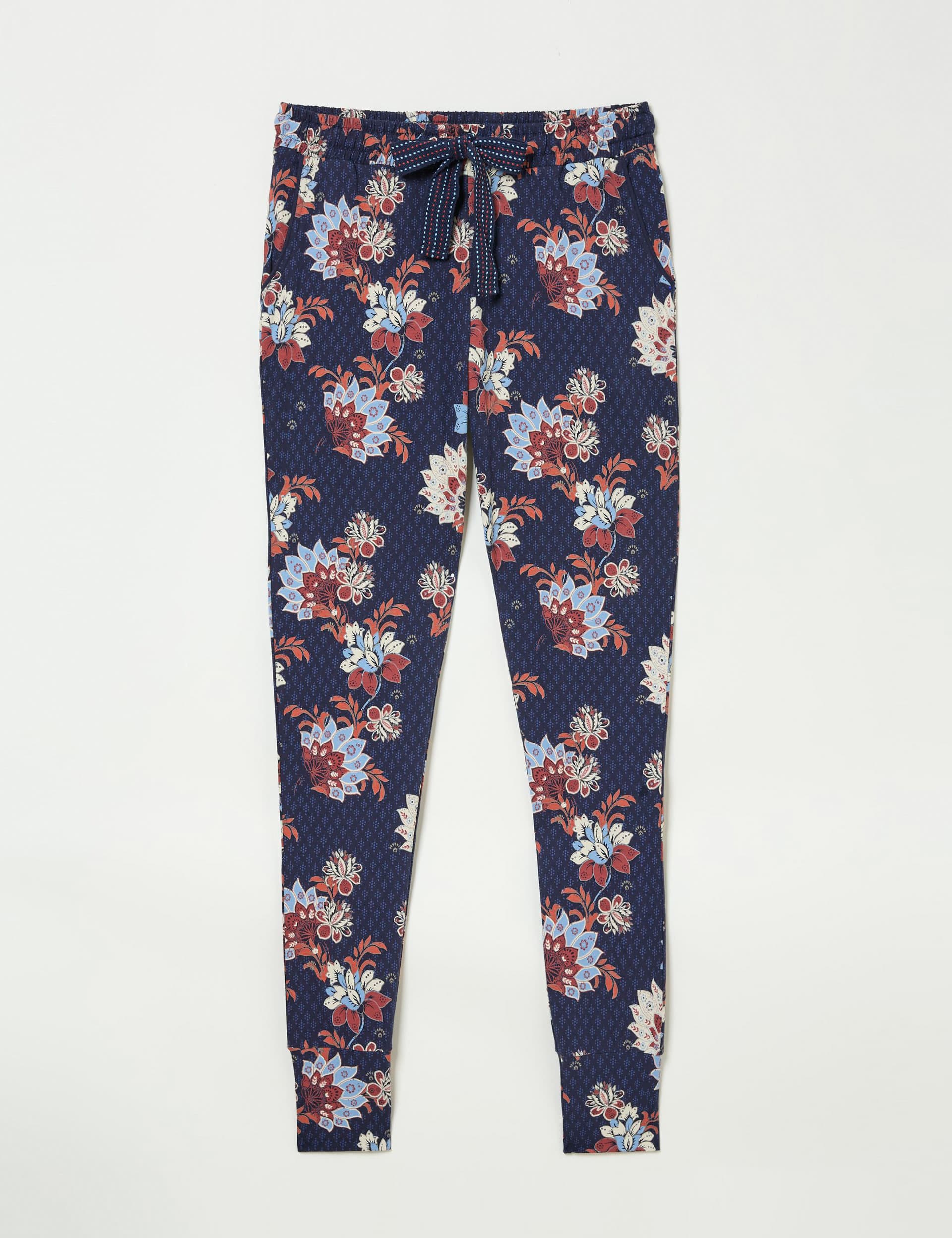 Fatface Women's Ellie Patchwork Pants - 12 - Navy Mix, Navy Mix