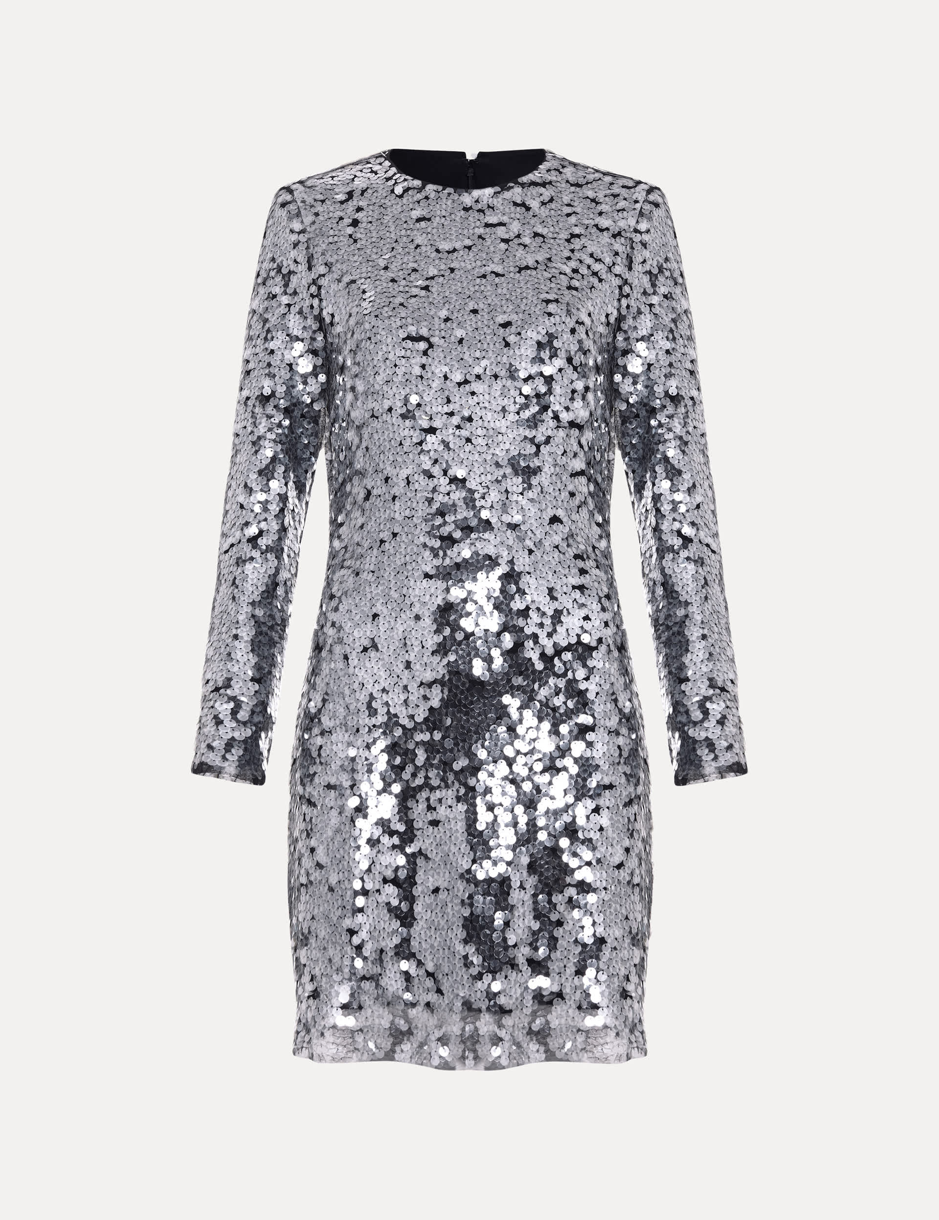 Phase Eight Women's Sequin Mini Shift Dress - 14 - Silver, Silver