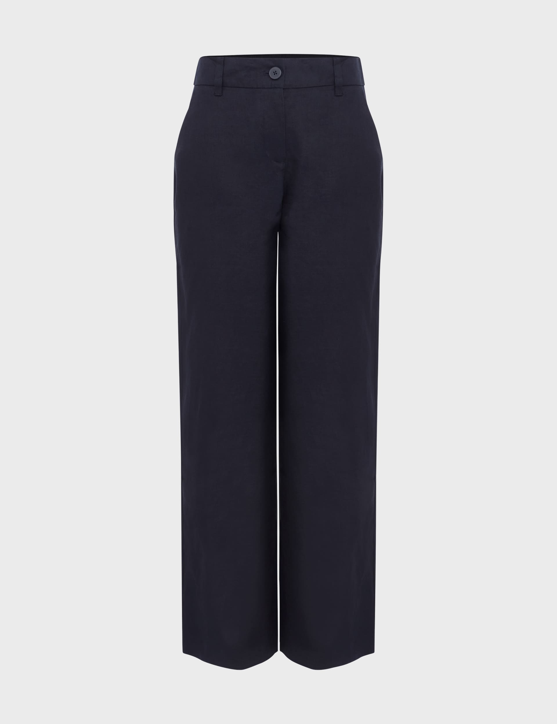 Hobbs Women's Pure Linen Straight Leg Trousers - 18 - Navy, Navy