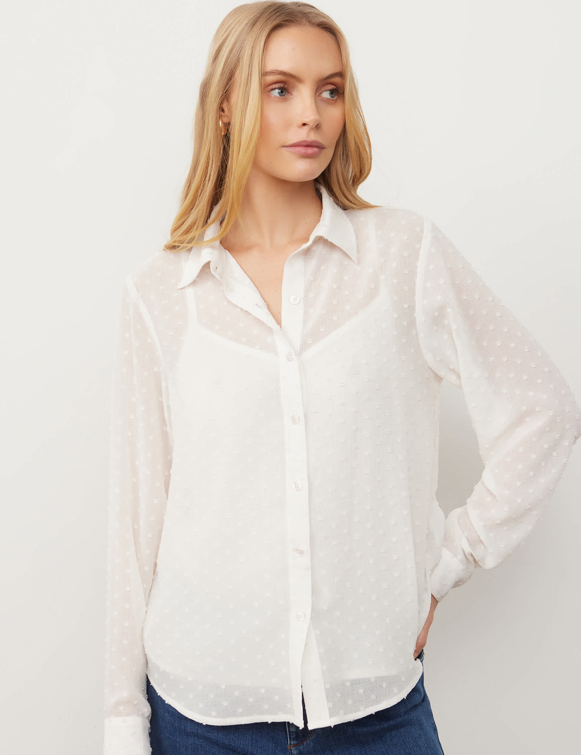 Finery London Women's Spot Textured Blouse With Cami