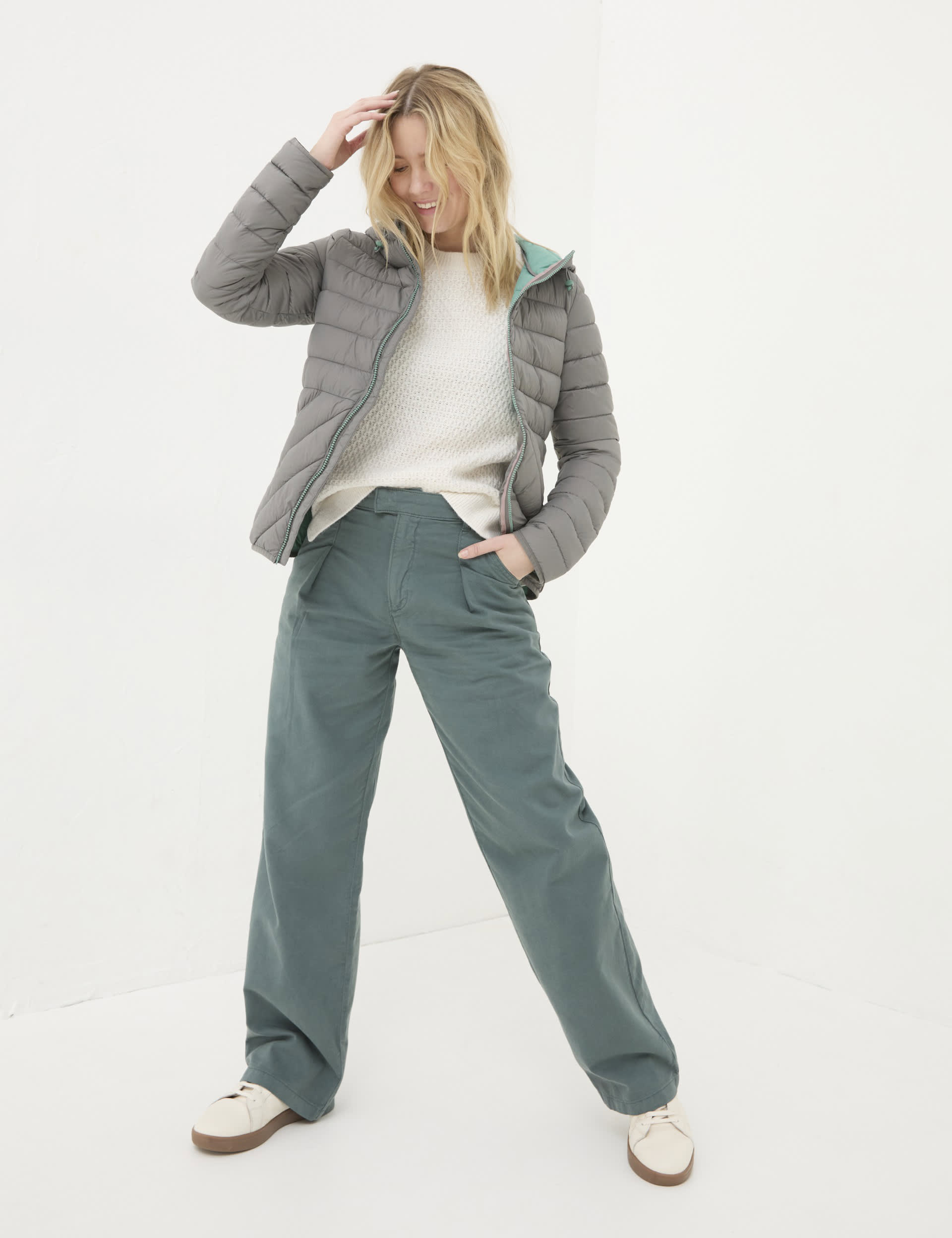 Fatface Women's Lightweight Hooded Puffer Jacket