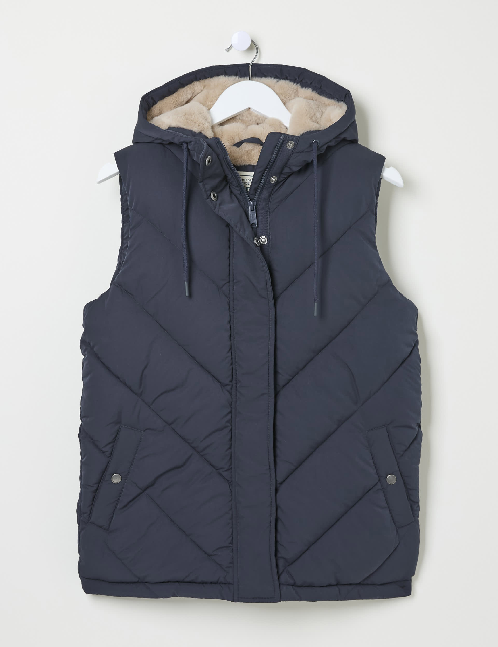 Fatface Women's Hooded Puffer Gilet - 10 - Navy, Navy