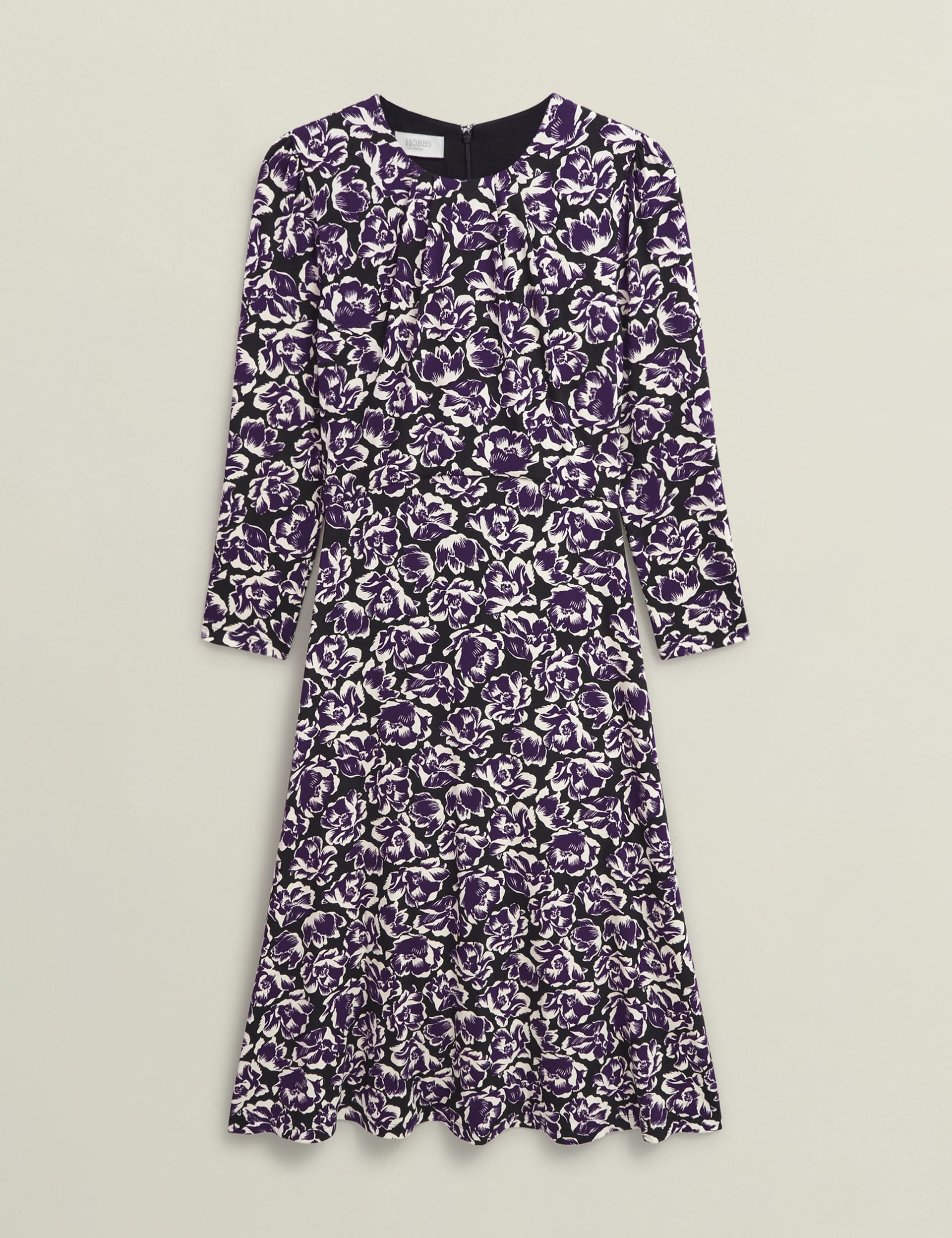 Hobbs Women's Floral Midi Skater Dress - 10REG - Purple Mix, Purple Mix