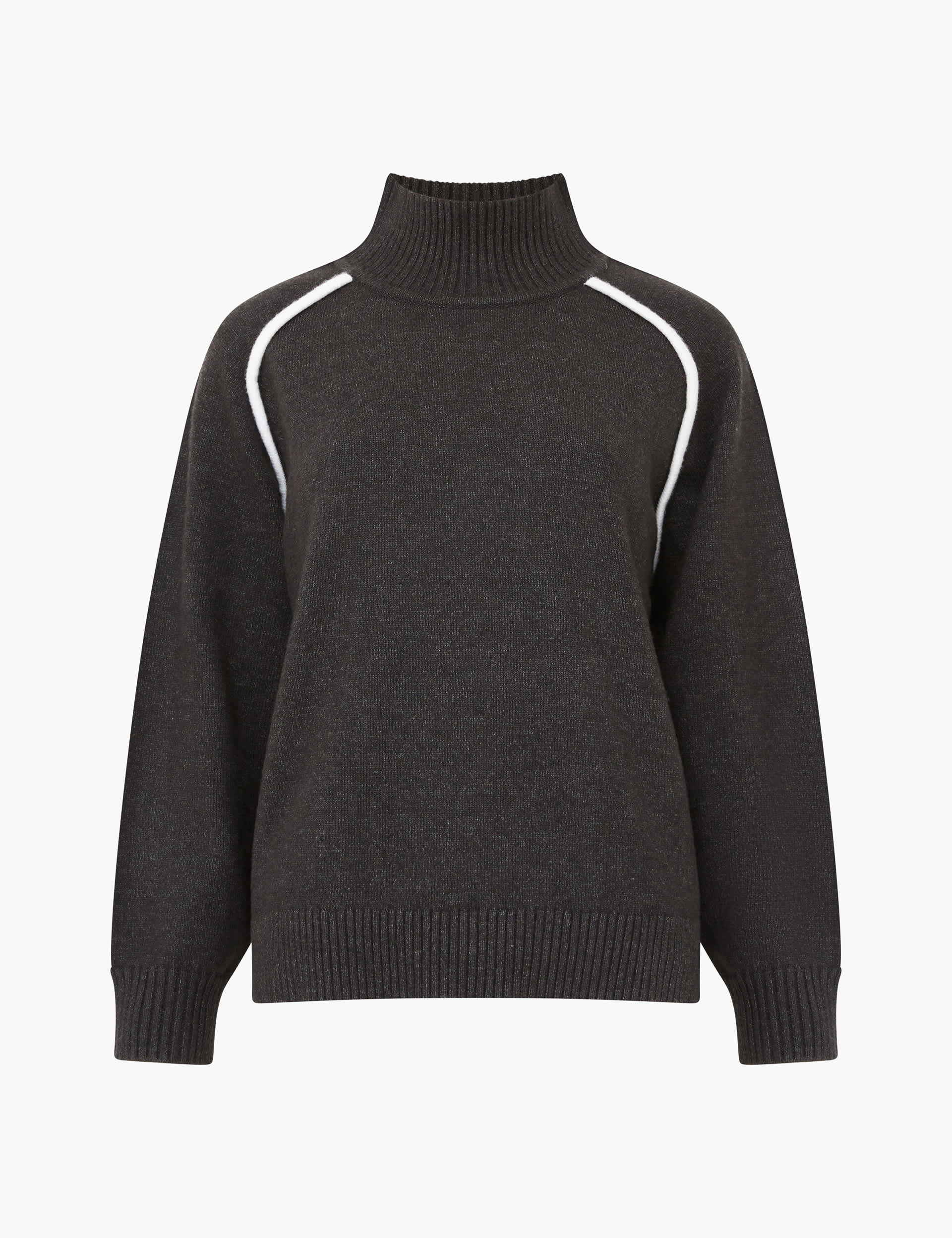 French Connection Women's Textured Funnel Neck Jumper - S - Grey Mix, Grey Mix