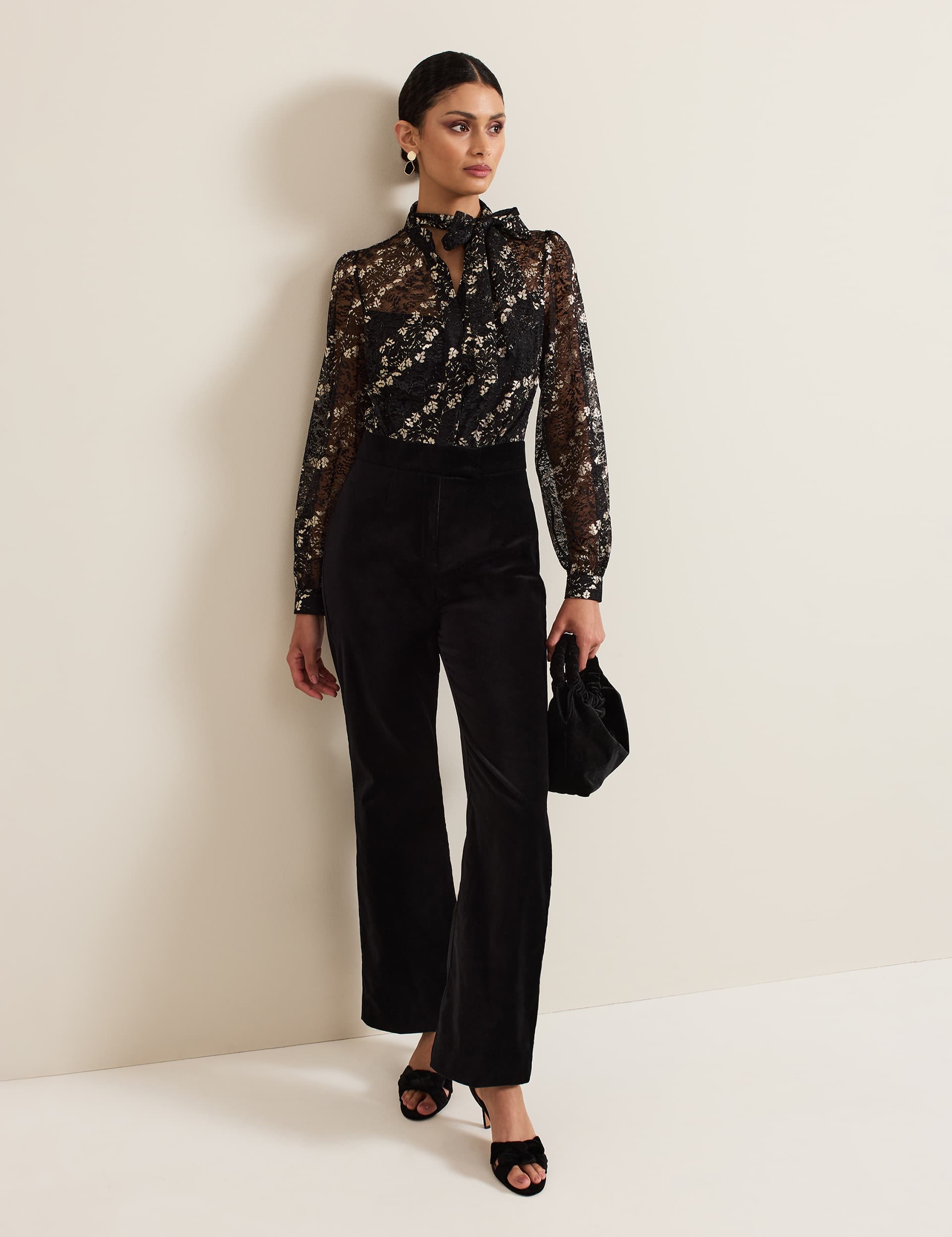 Phase Eight Women's Cotton Rich Floral Lace Wide Leg Jumpsuit