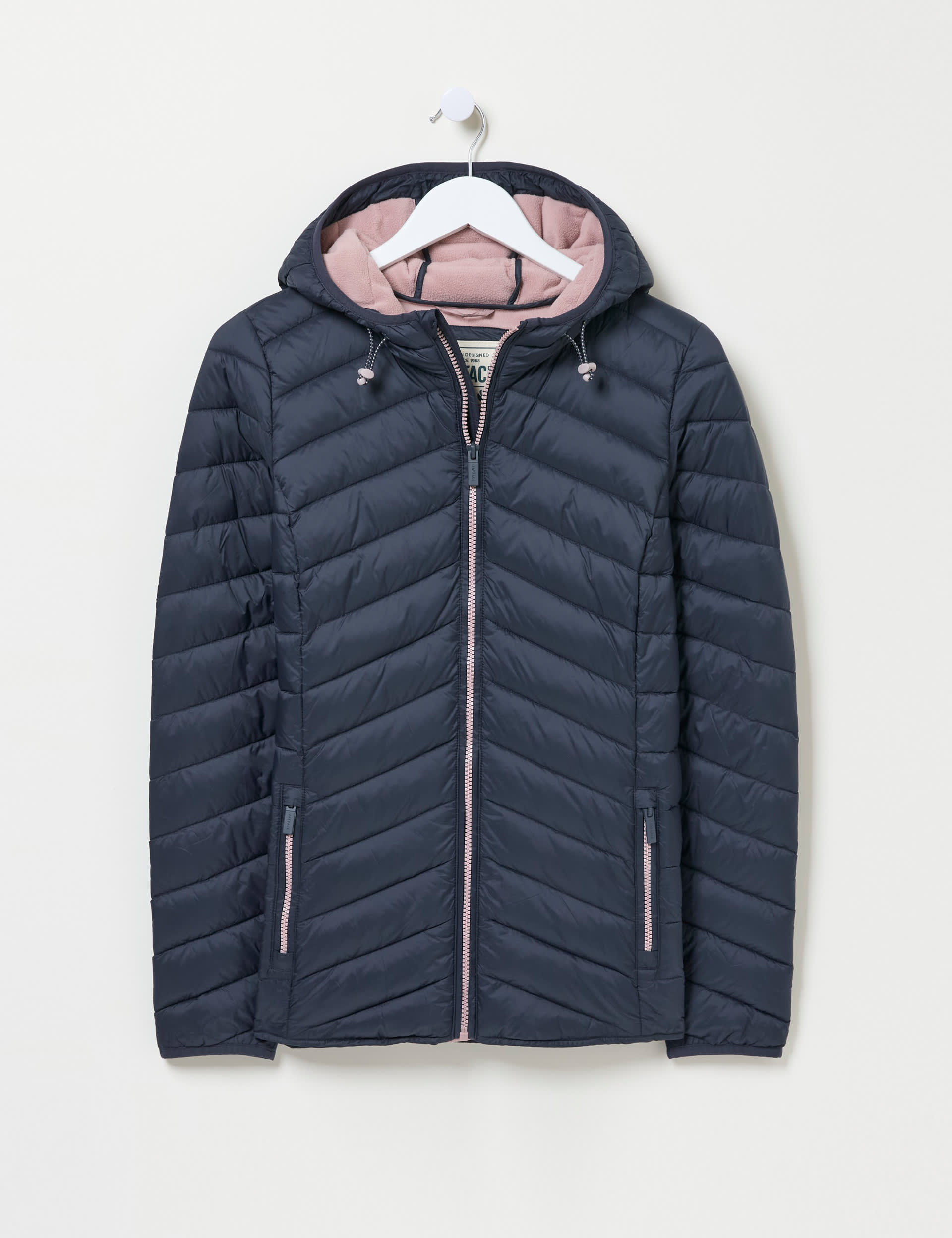 Fatface Women's Lightweight Hooded Puffer Jacket - 6 - Navy, Navy