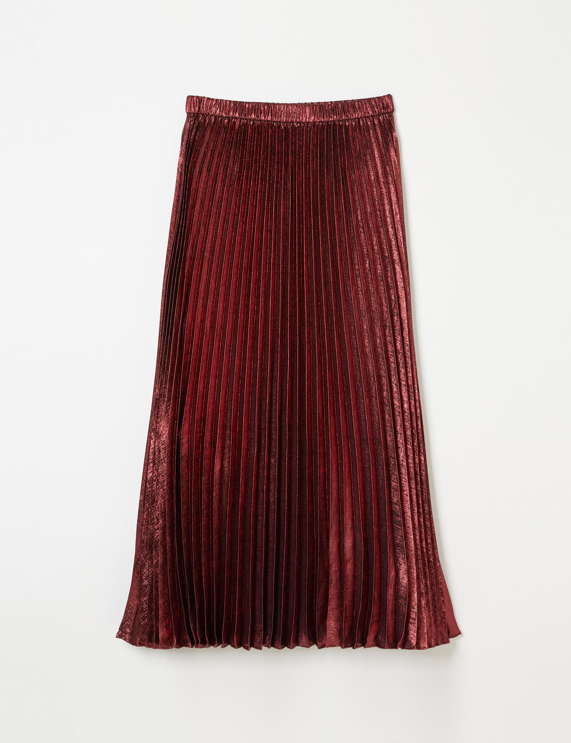 Fatface Women's Metallic Pleated Midi Skirt - 14REG - Red, Red