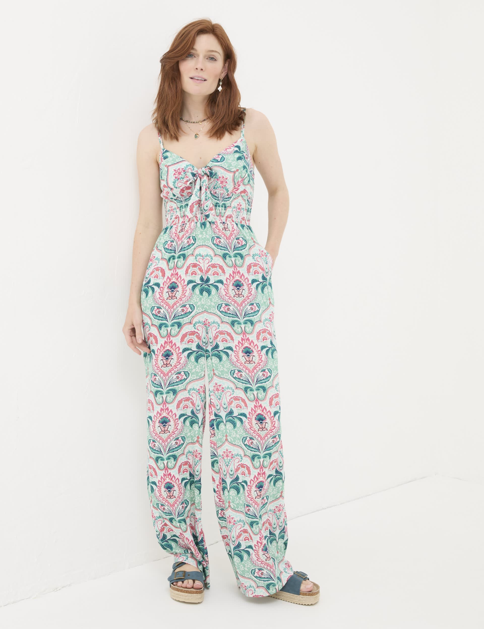 Fatface Women's Paisley Tie Detail Sleeveless Jumpsuit