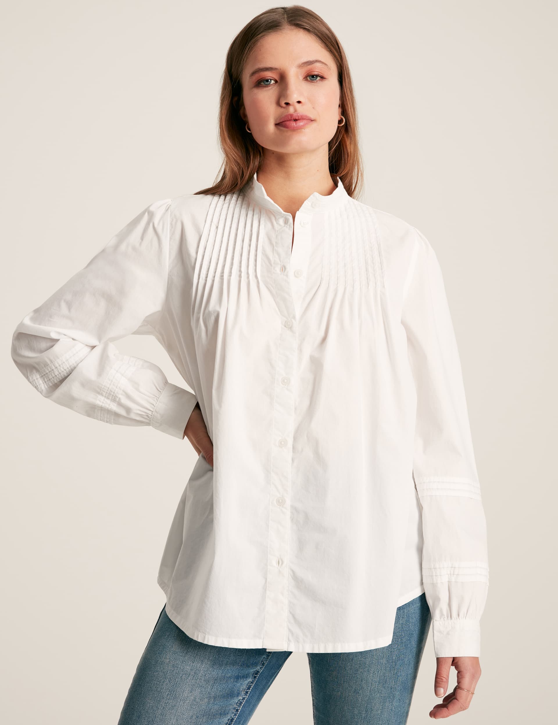 Joules Women's Pure Cotton Shirt - 10 - White, White