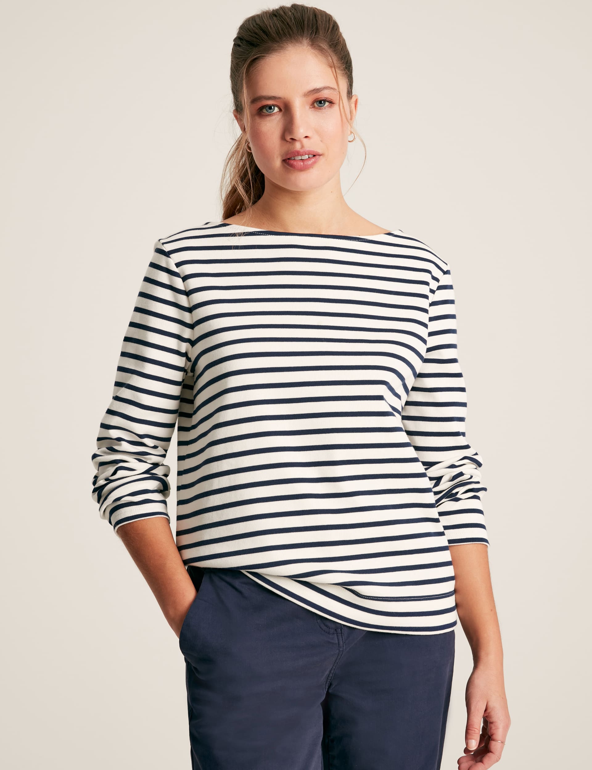 Joules Women's Pure Cotton Striped Top - 14 - Navy Mix, Cream Mix,Navy Mix,Green Mix,Pink Mix