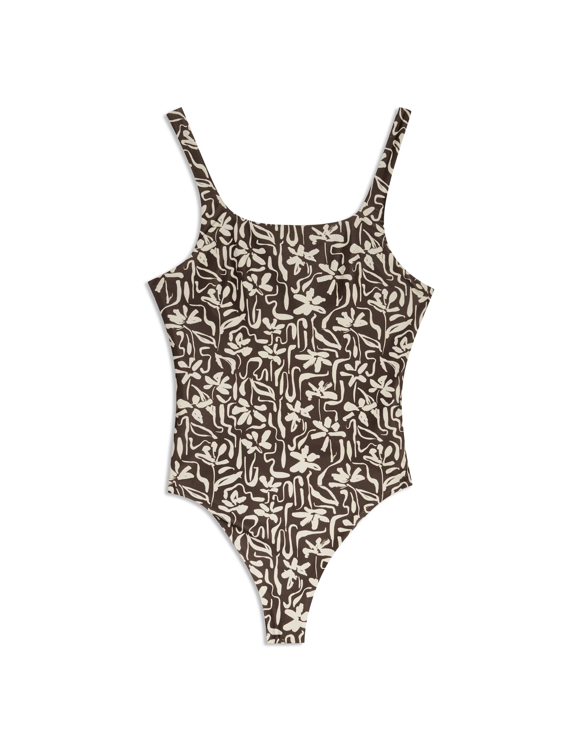 Albaray Women's Brushstroke Floral Swimsuit - 8 - Cream Mix, Cream Mix