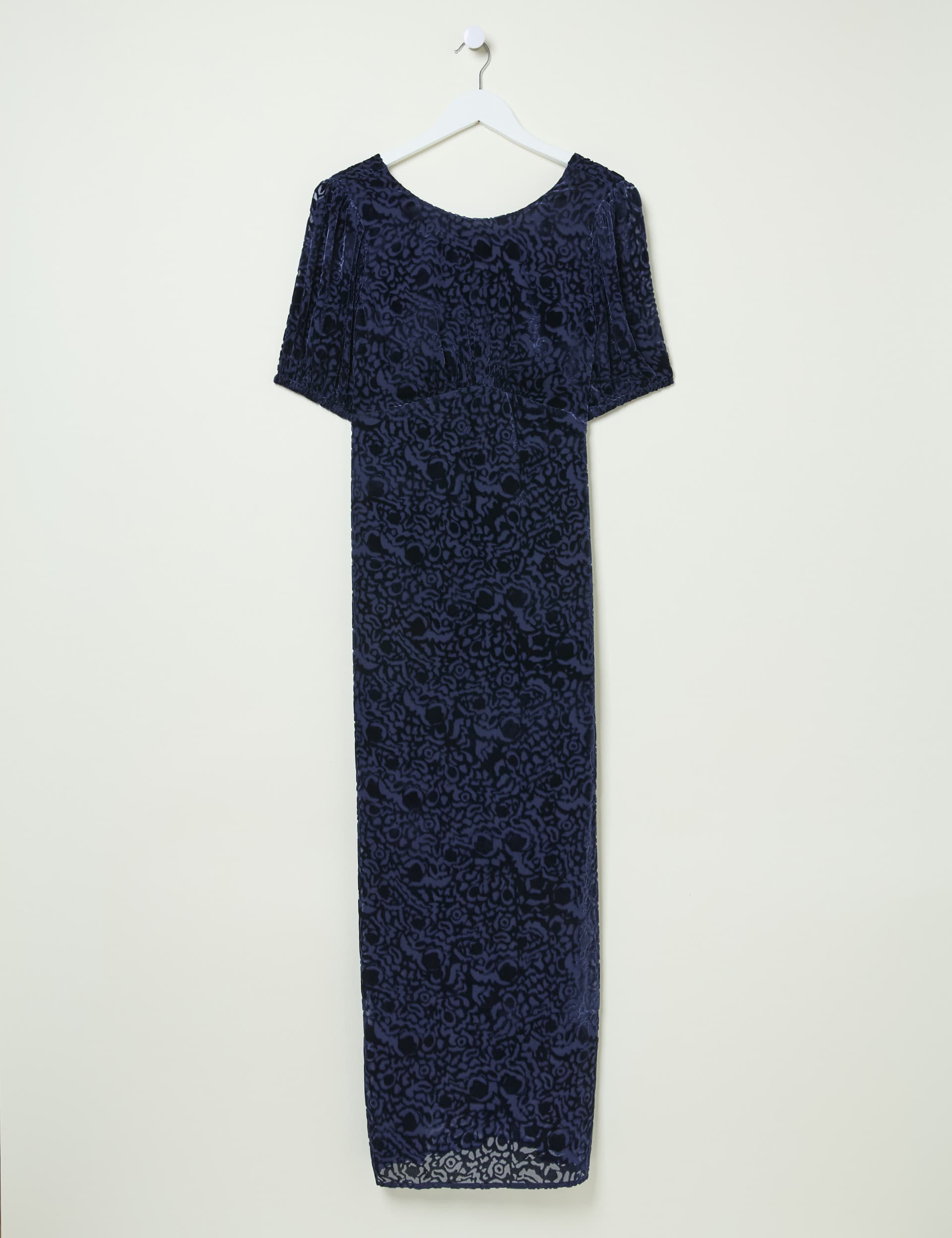 Fatface Women's Burnout Midi Waisted Dress - 8REG - Navy Mix, Navy Mix