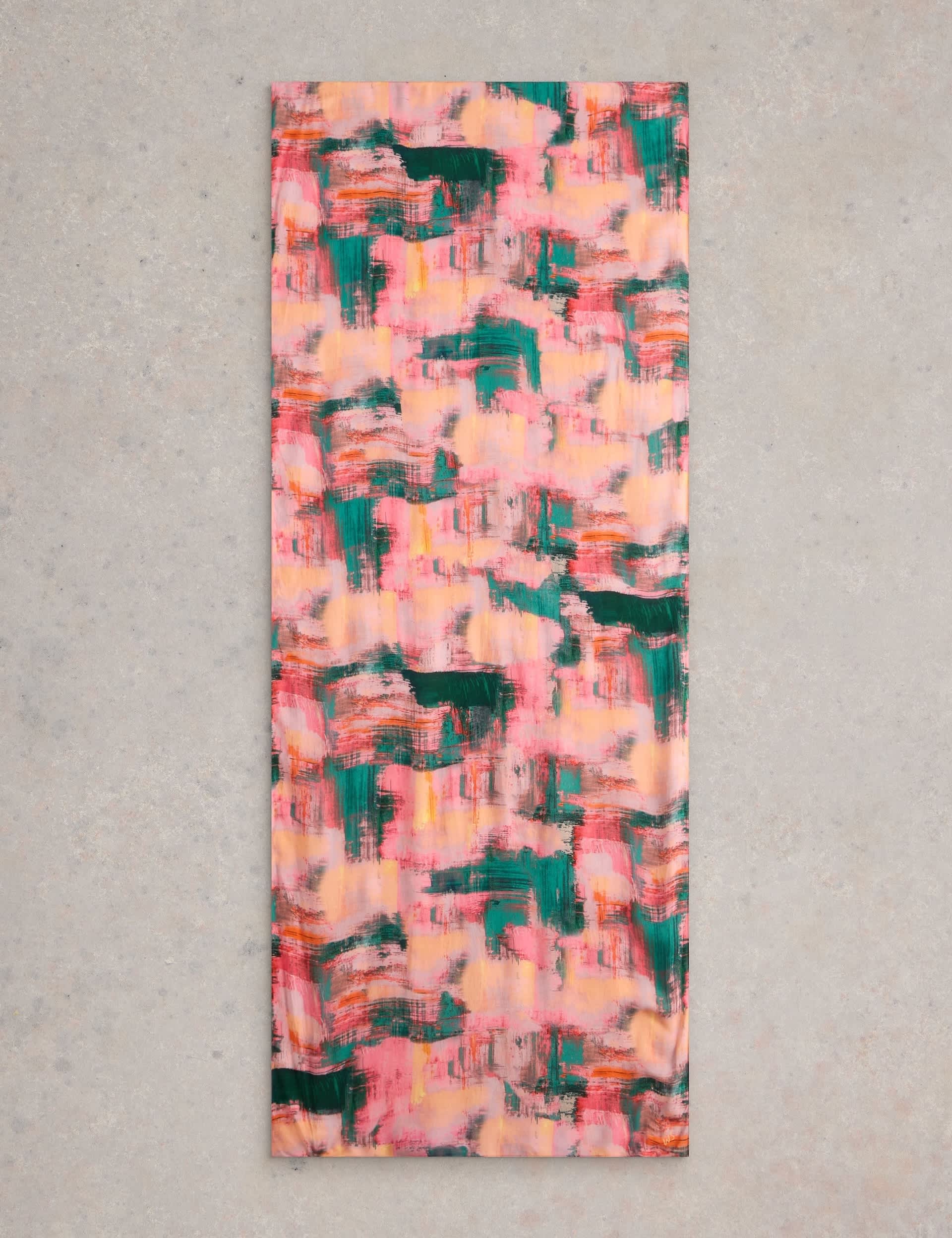 White Stuff Women's Brushed Printed Scarf - Pink Mix, Pink Mix