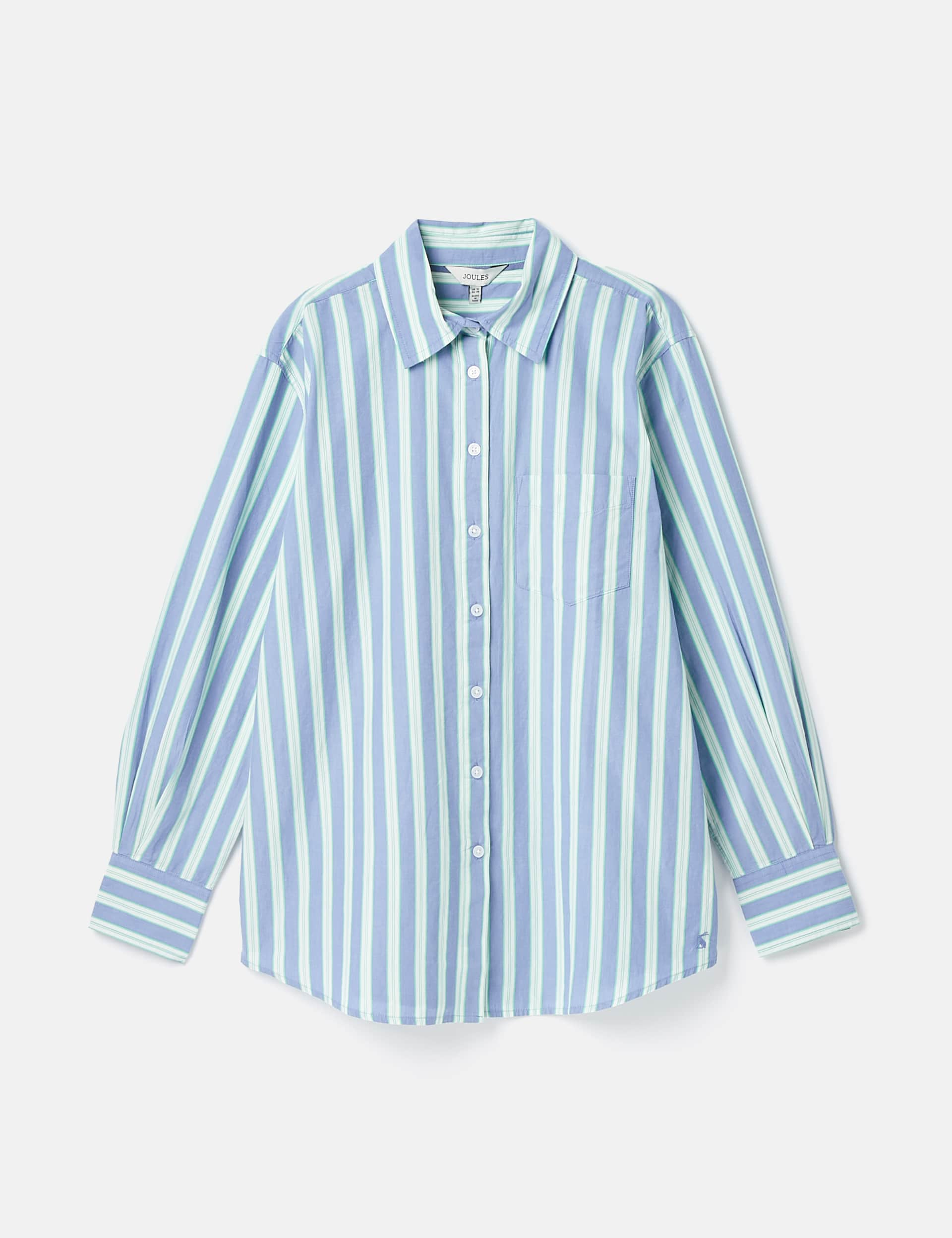 Joules Women's Pure Cotton Striped Shirt - 8 - Blue Mix, Blue Mix