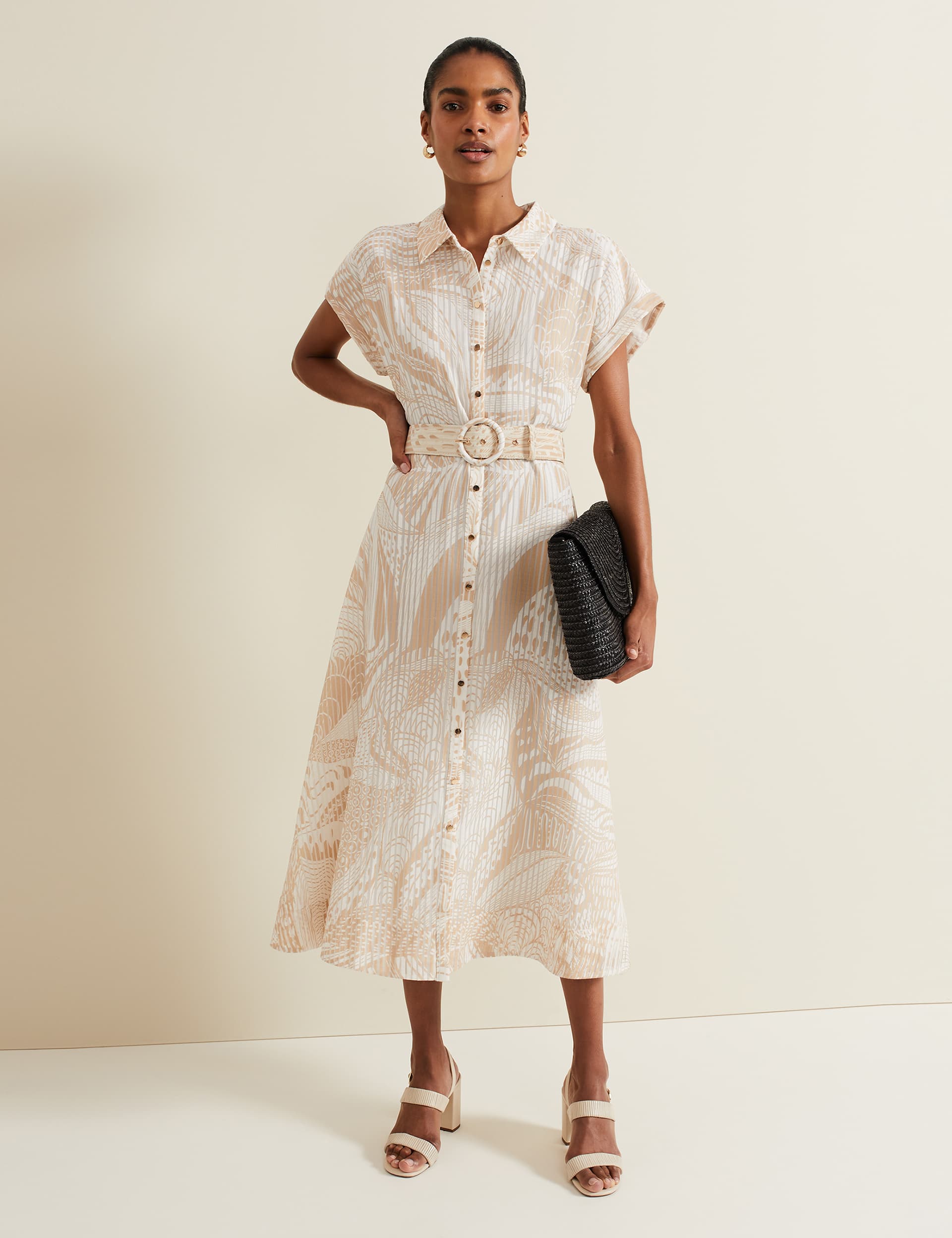 Phase Eight Women's Printed Midi Shirt Dress