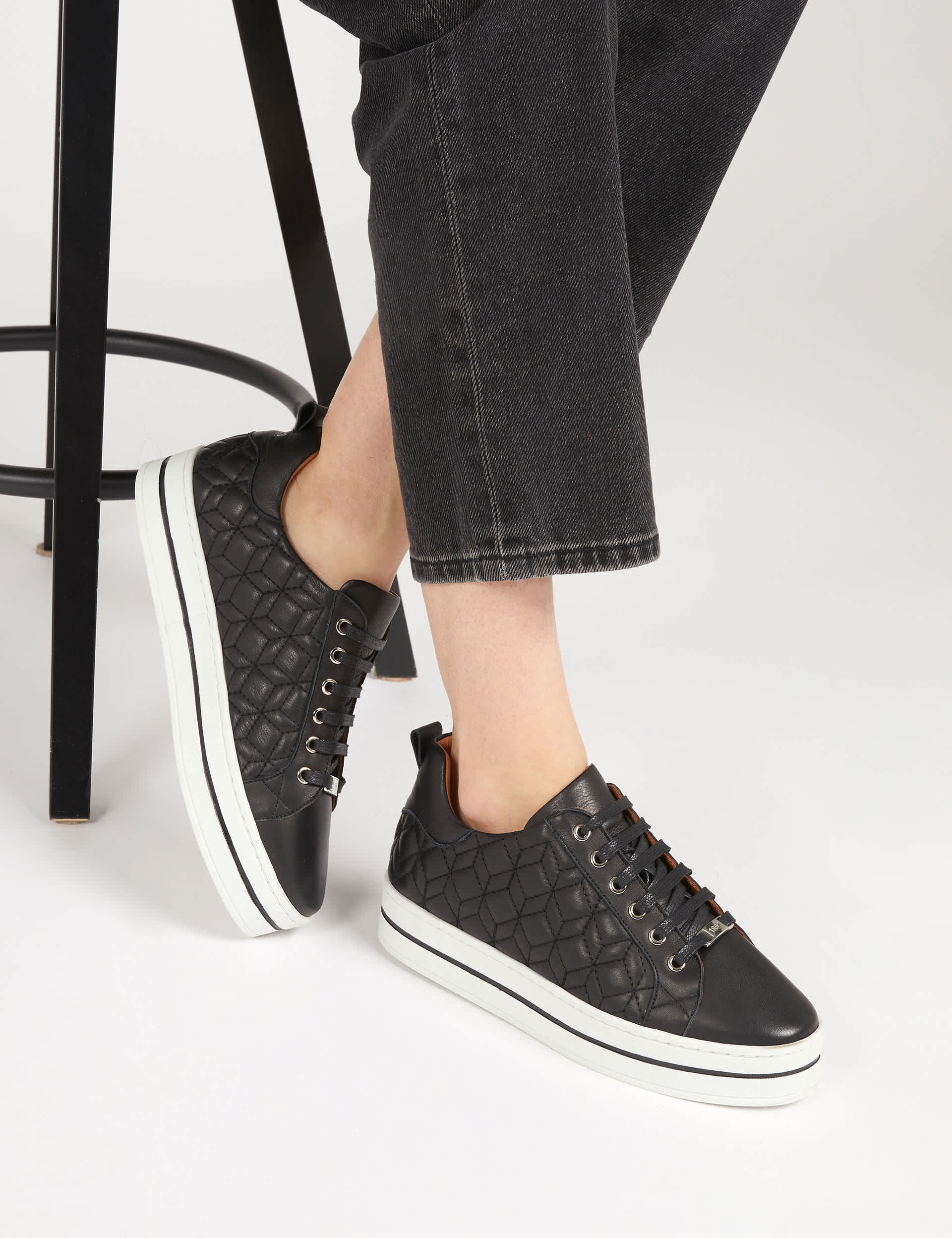 Jones Bootmaker Women's Leather Lace Up Chunky Trainers