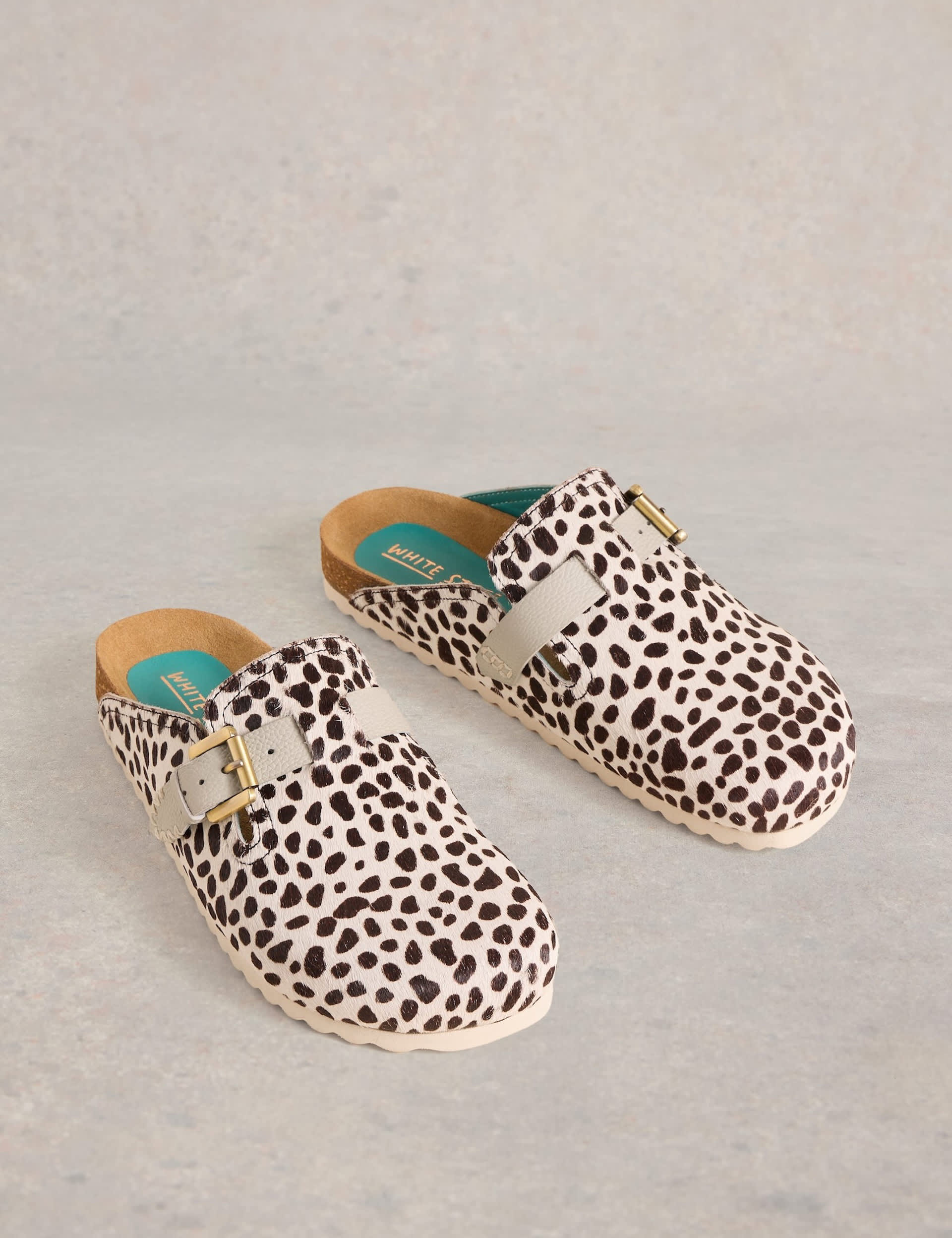 White Stuff Women's Suede Animal Print Mules - 6 - Natural Mix, Natural Mix