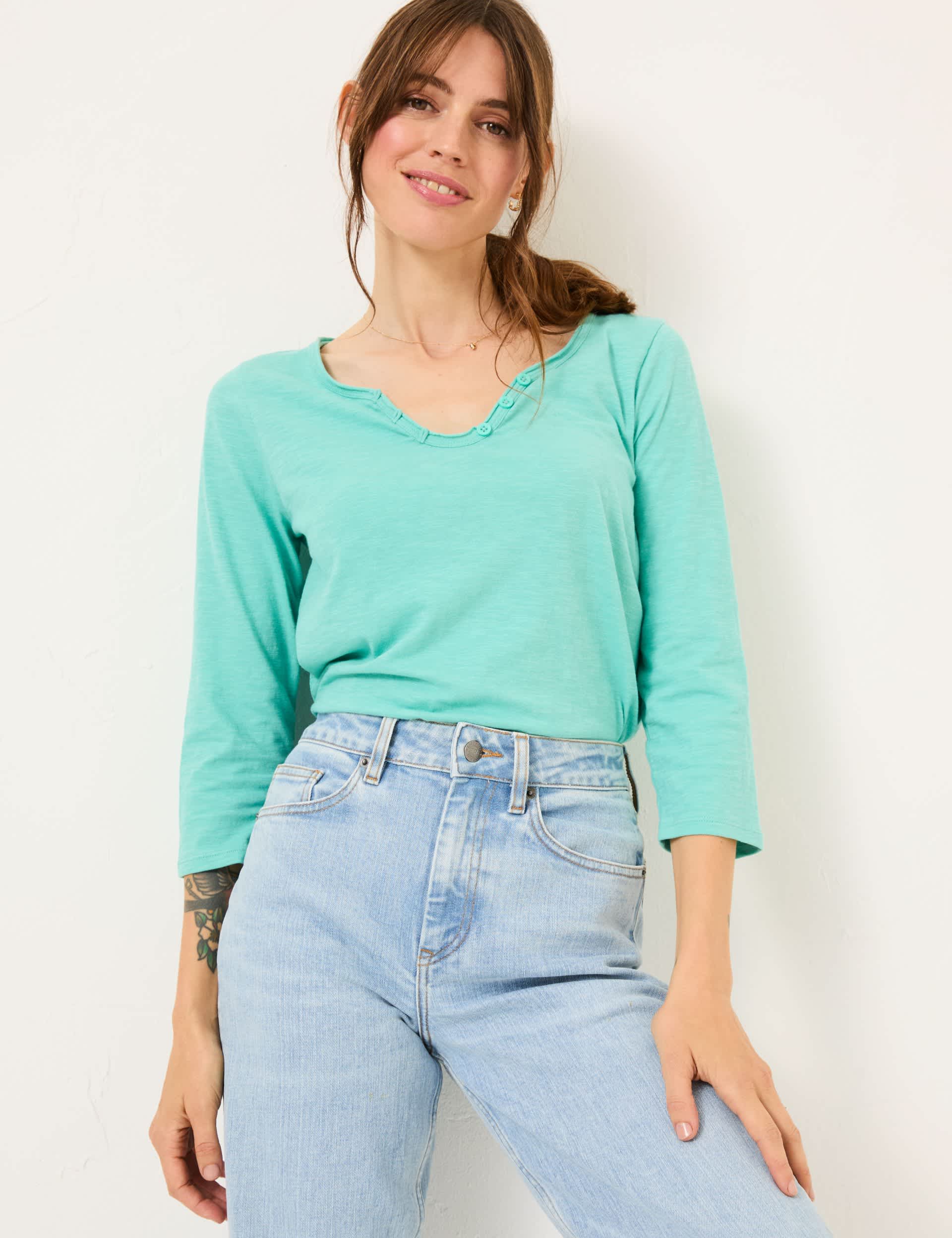 Fatface Women's Pure Cotton T-Shirt - 14 - Teal, Teal