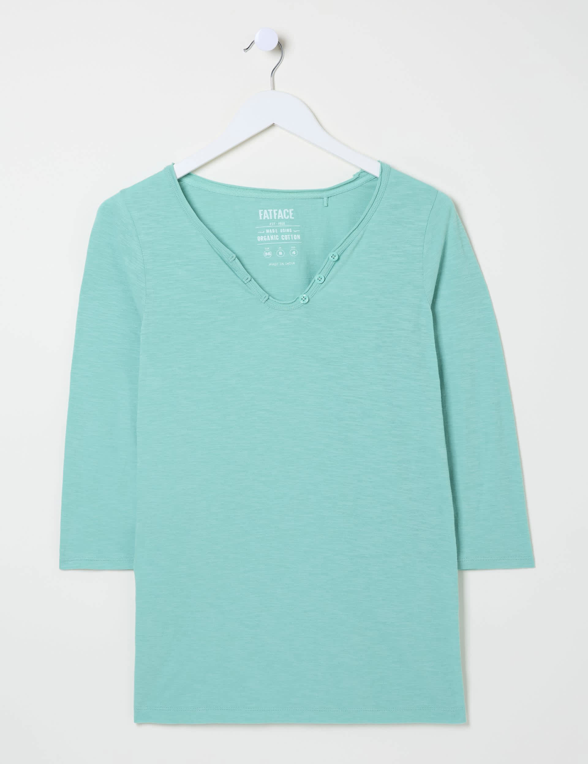 Fatface Women's Pure Cotton T-Shirt - 14 - Teal, Pink,Teal