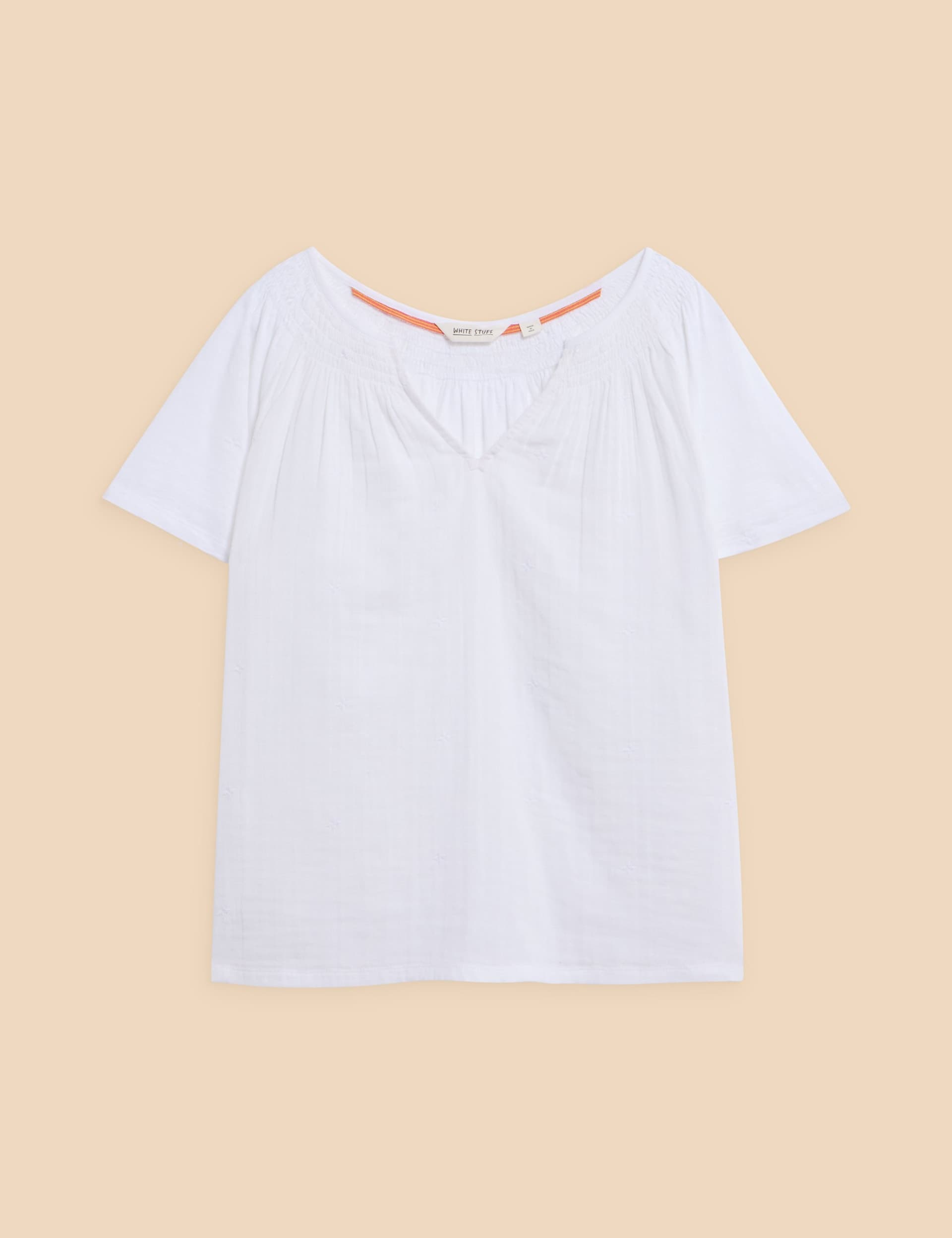 White Stuff Women's Pure Cotton Embroidered Top - 22, White