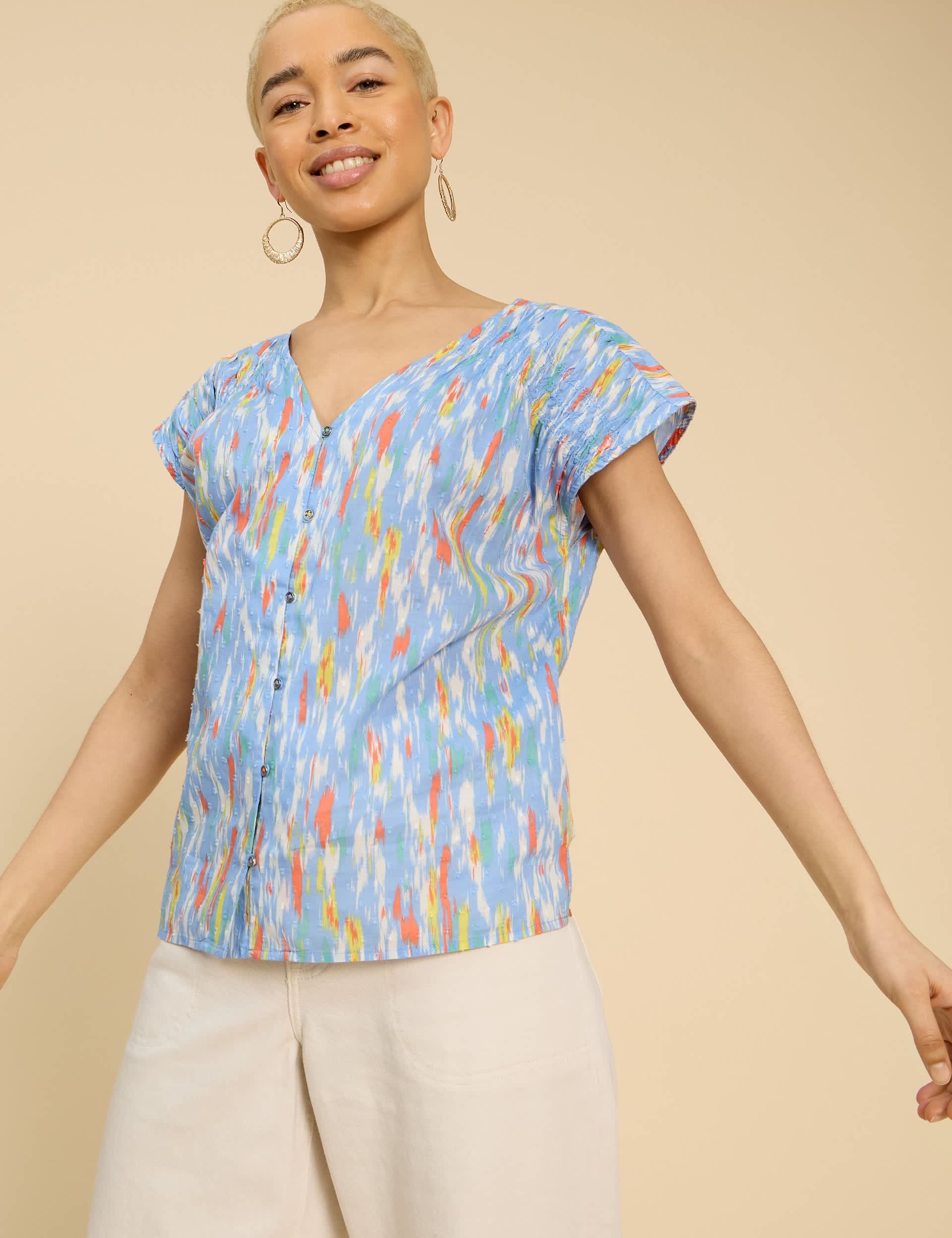 White Stuff Women's Pure Cotton Printed Vest