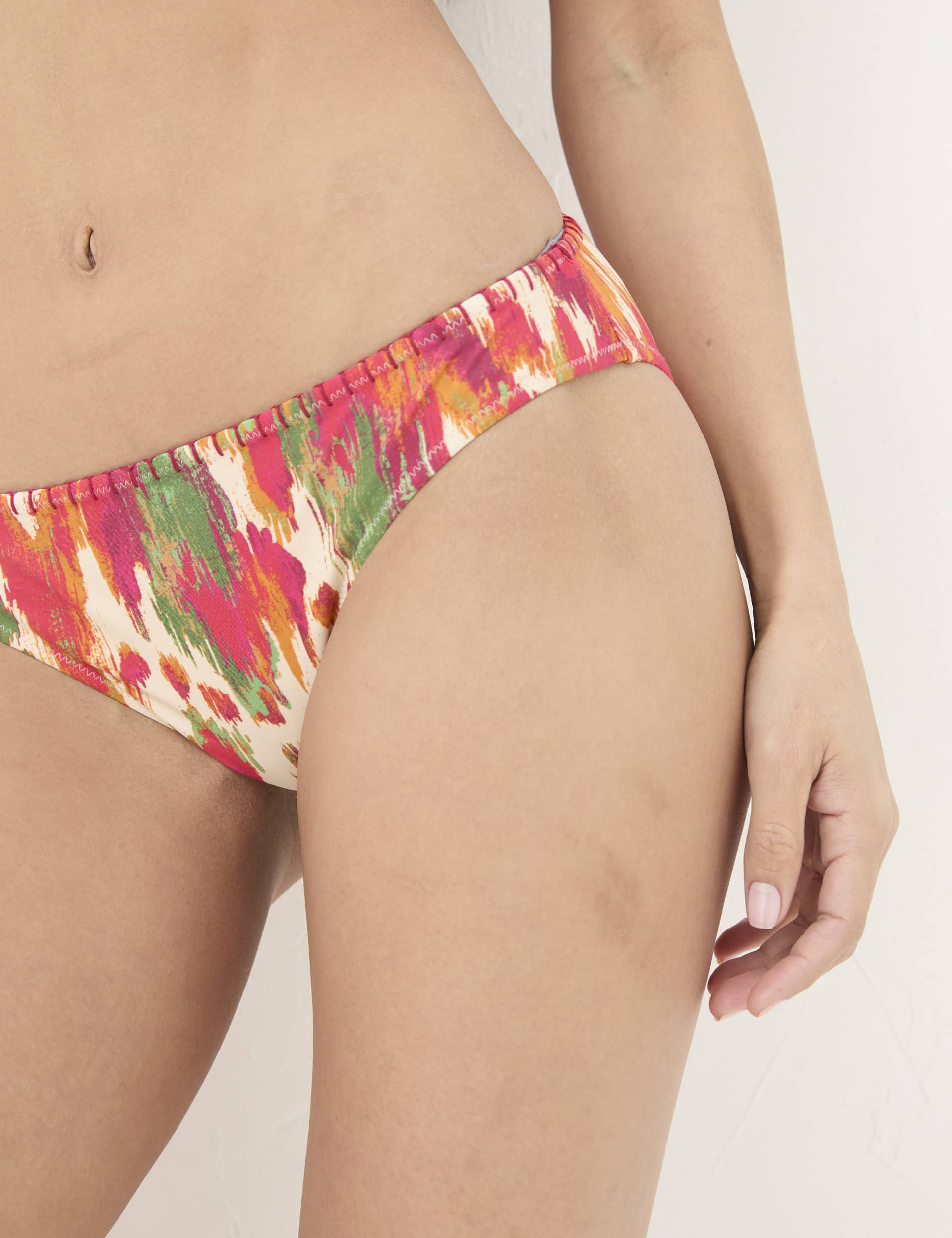 Fatface Women's Printed High Leg Bikini Bottoms