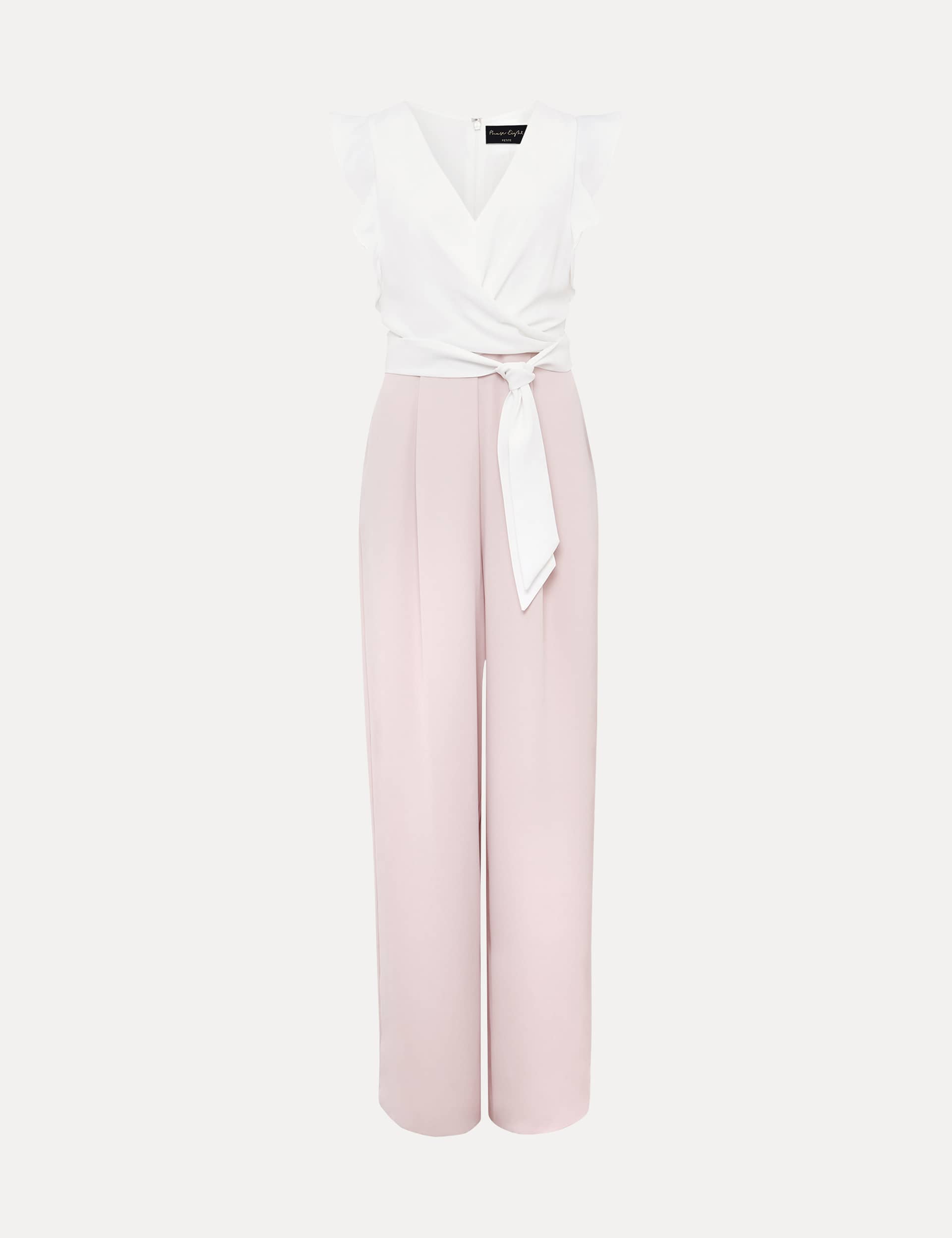 Phase Eight Women's Belted Frill Detail Sleeveless Jumpsuit - 12REG - Pink Mix, Navy Mix,Pink Mix