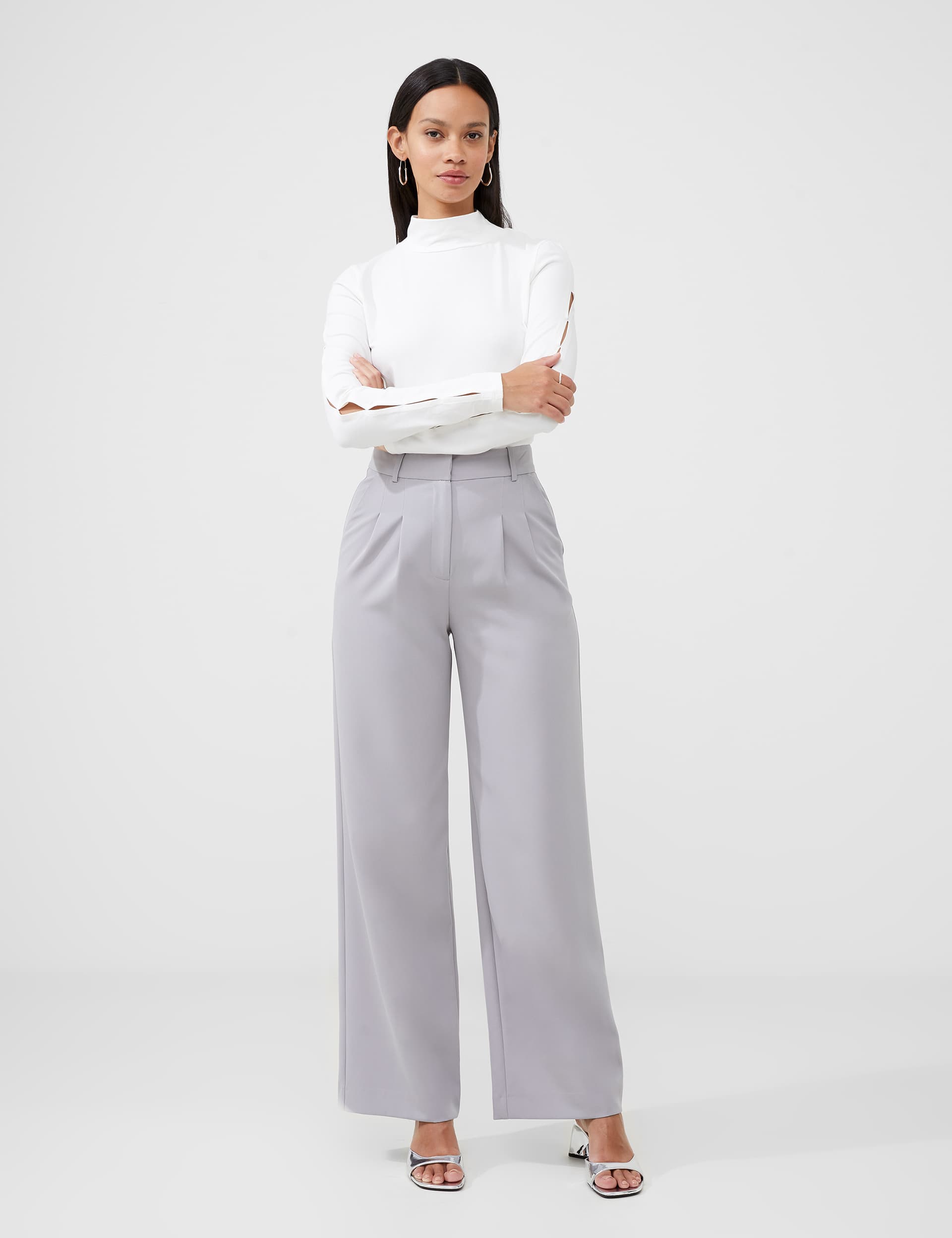 French Connection Women's Pleat Front Straight Leg Trousers