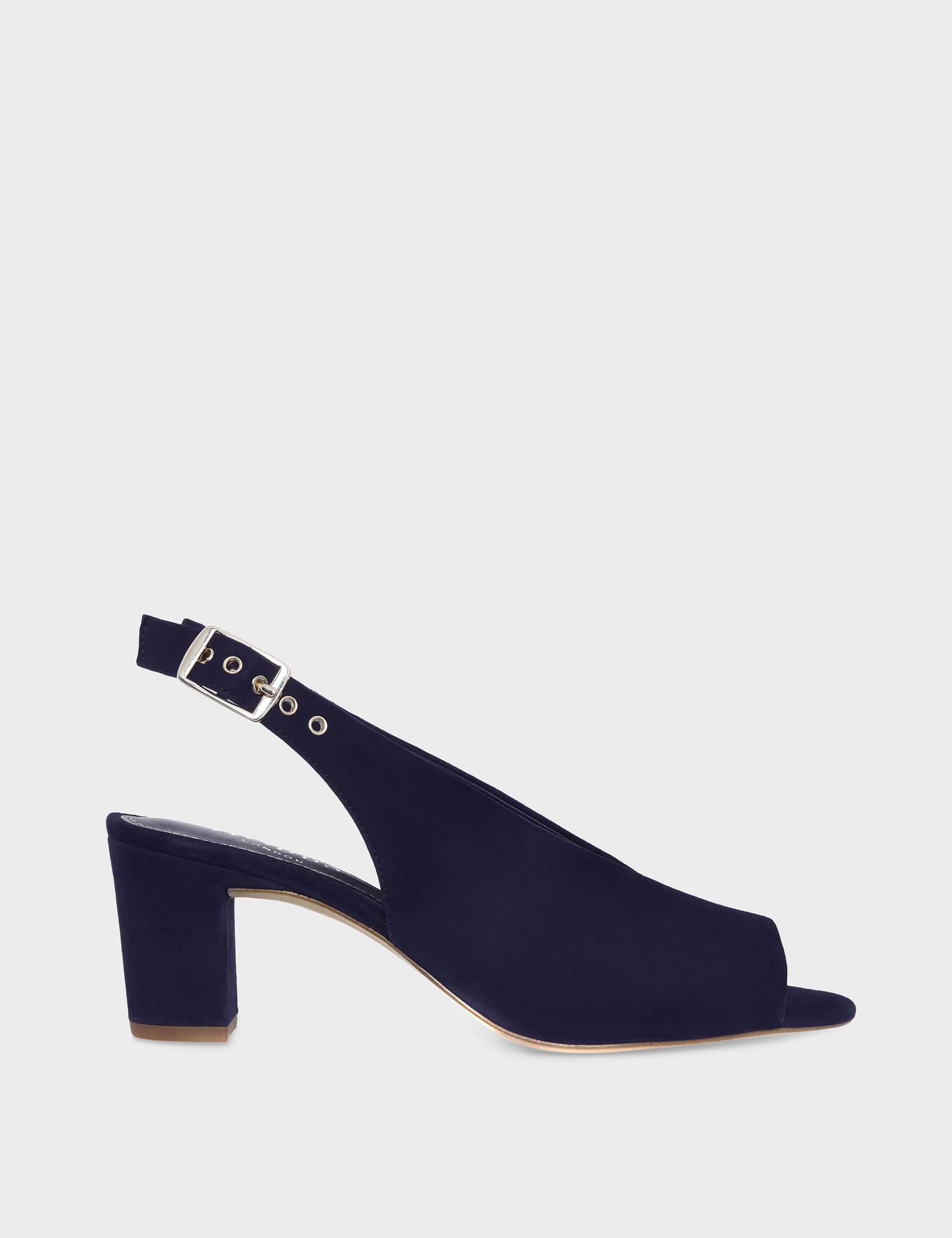 Hobbs Women's Suede Buckle Block Heel Slingback Sandals