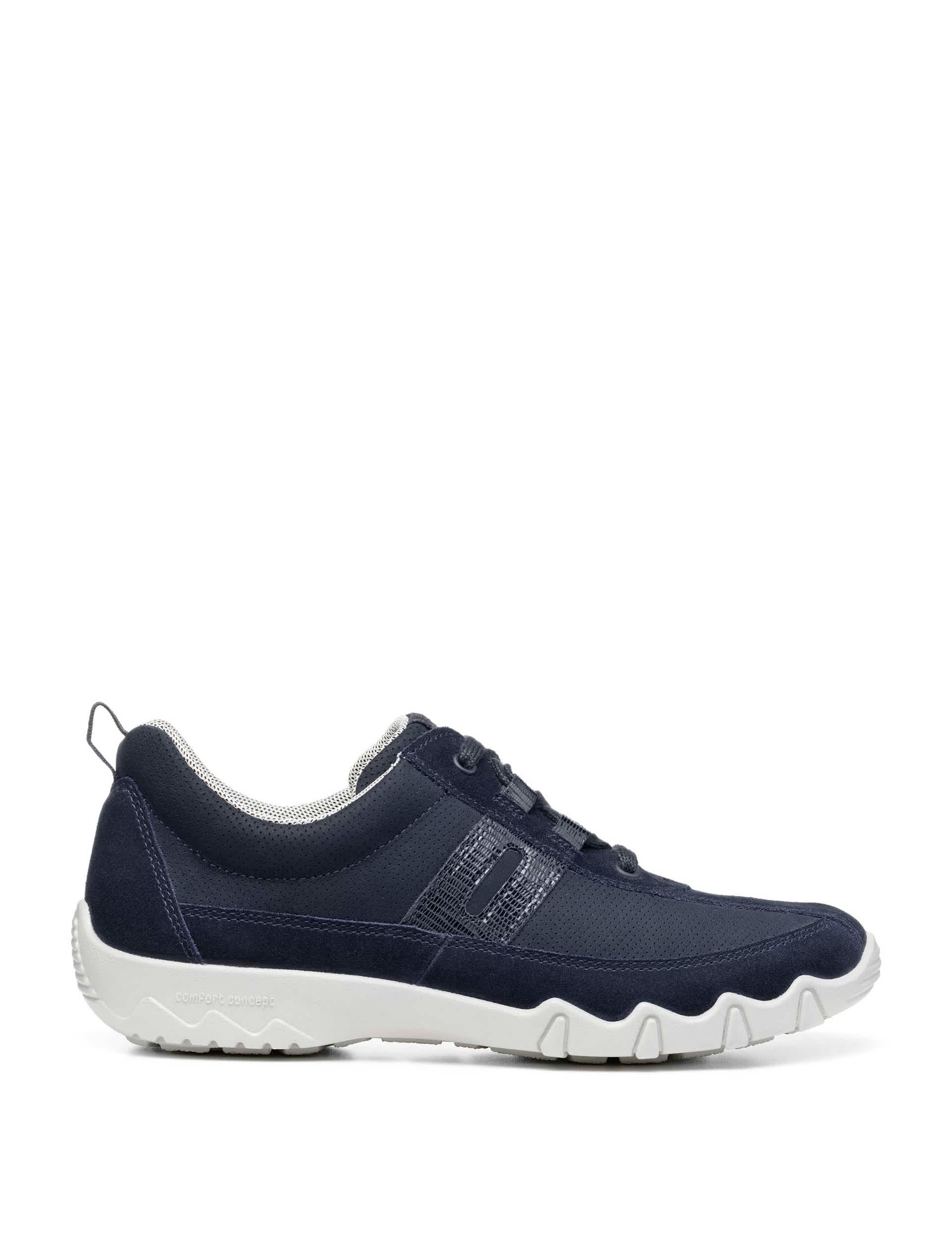 Hotter Women's Leanne Extra Wide Fit Suede Trainers - 8 - Navy, Navy