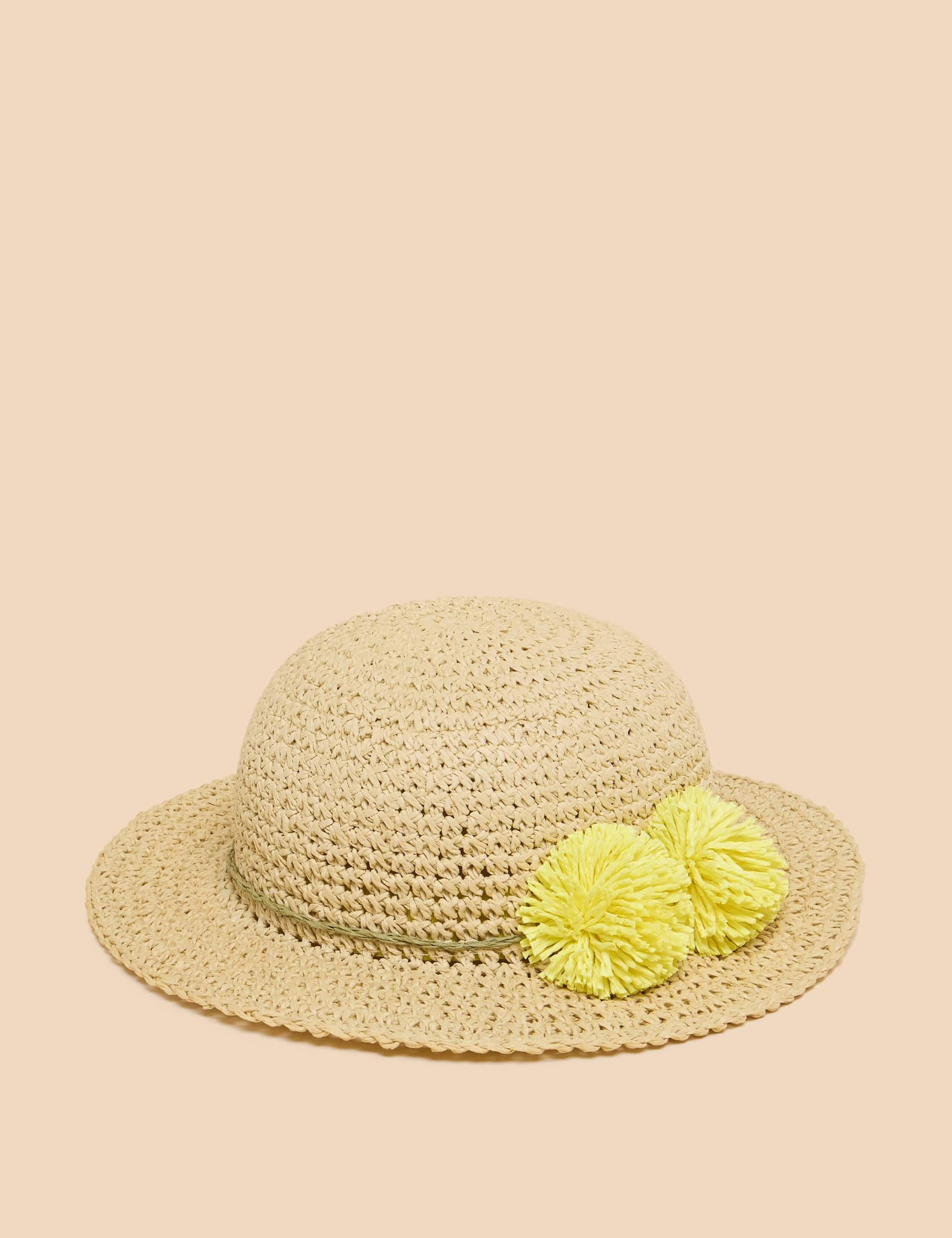 White Stuff Kids Sun Hat - M-L - Natural Mix, Natural Mix