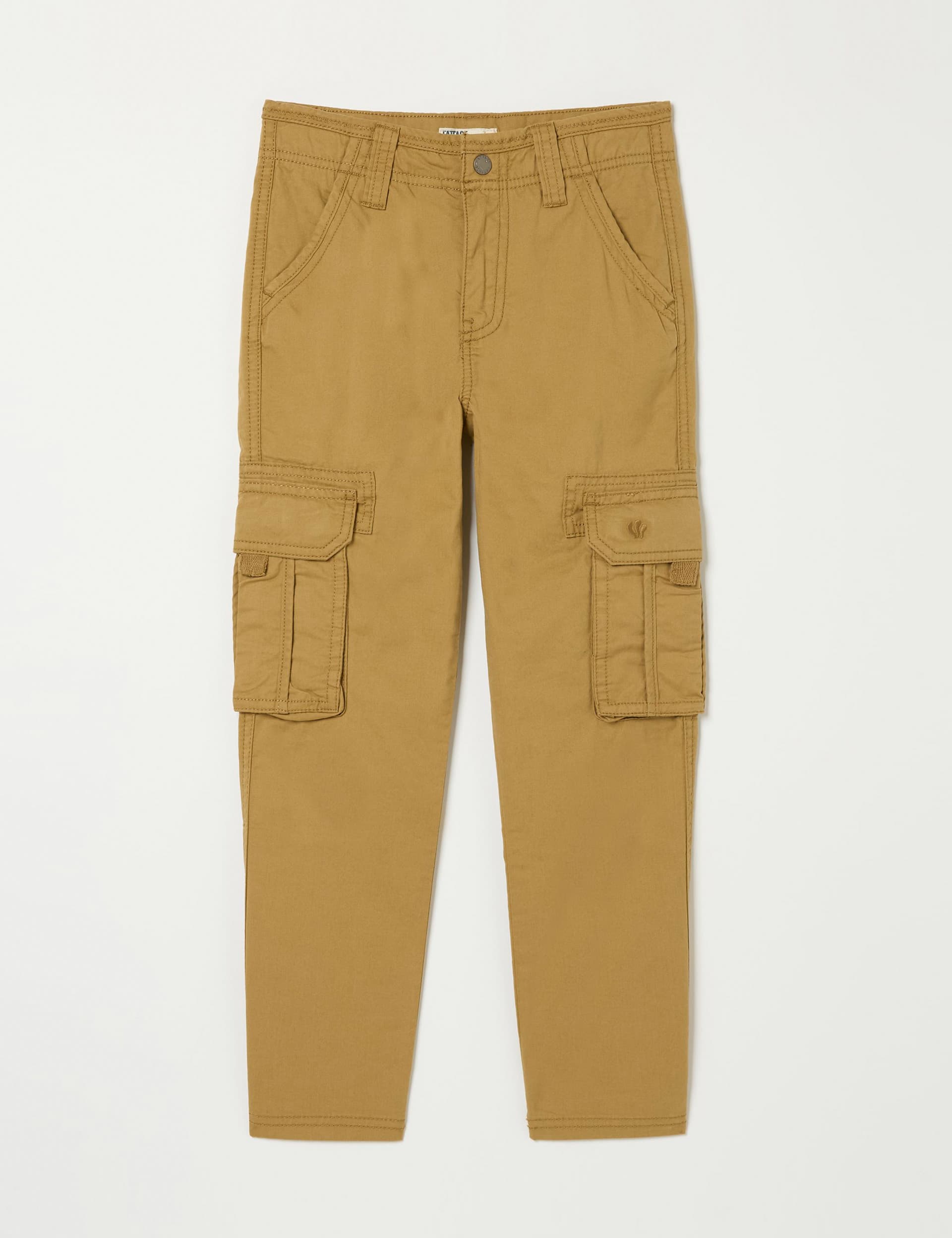 Fatface Boys Pure Cotton Cargo Trousers (3-13 Yrs) - 10y - Natural, Natural,Navy