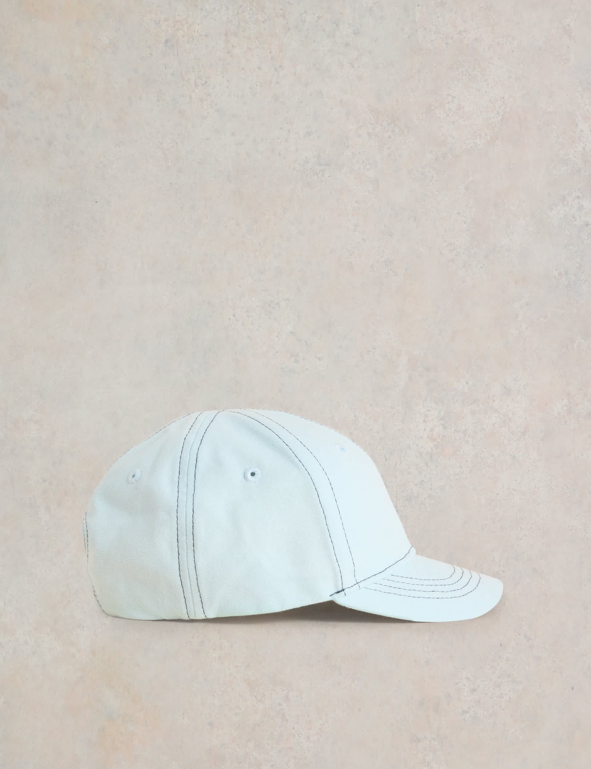 White Stuff Kids Pure Cotton Baseball Cap - M-L - Blue, Blue