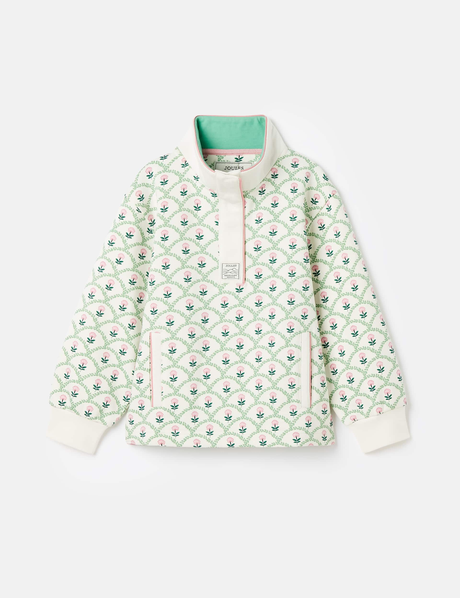 Joules Girls Cotton Rich Floral Sweatshirt (2-12 Yrs) - 7y - Multi, Multi