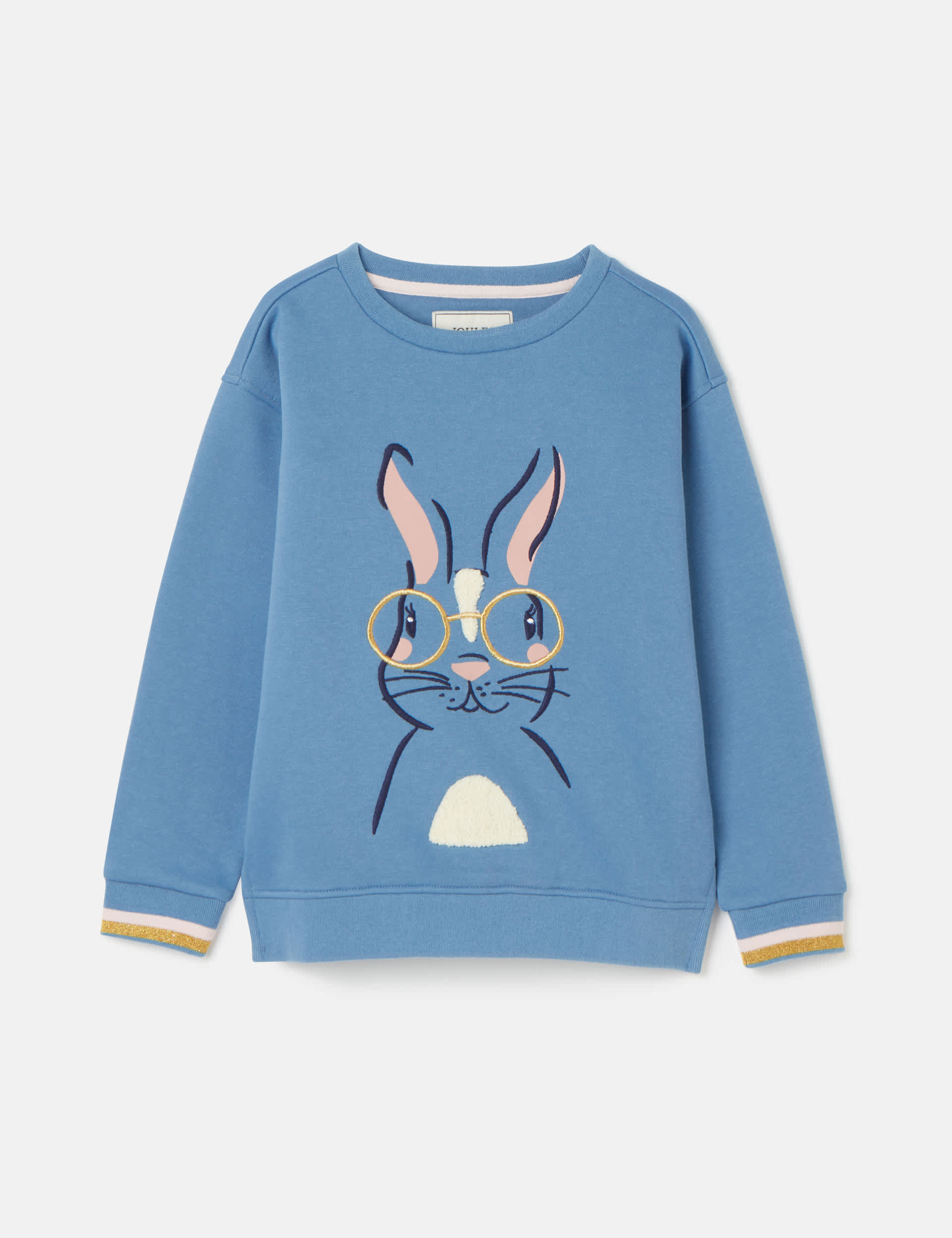 Joules Girls Cotton Rich Hare Graphic Sweatshirt (2-8 Yrs) - 5y - Blue Mix, Blue Mix