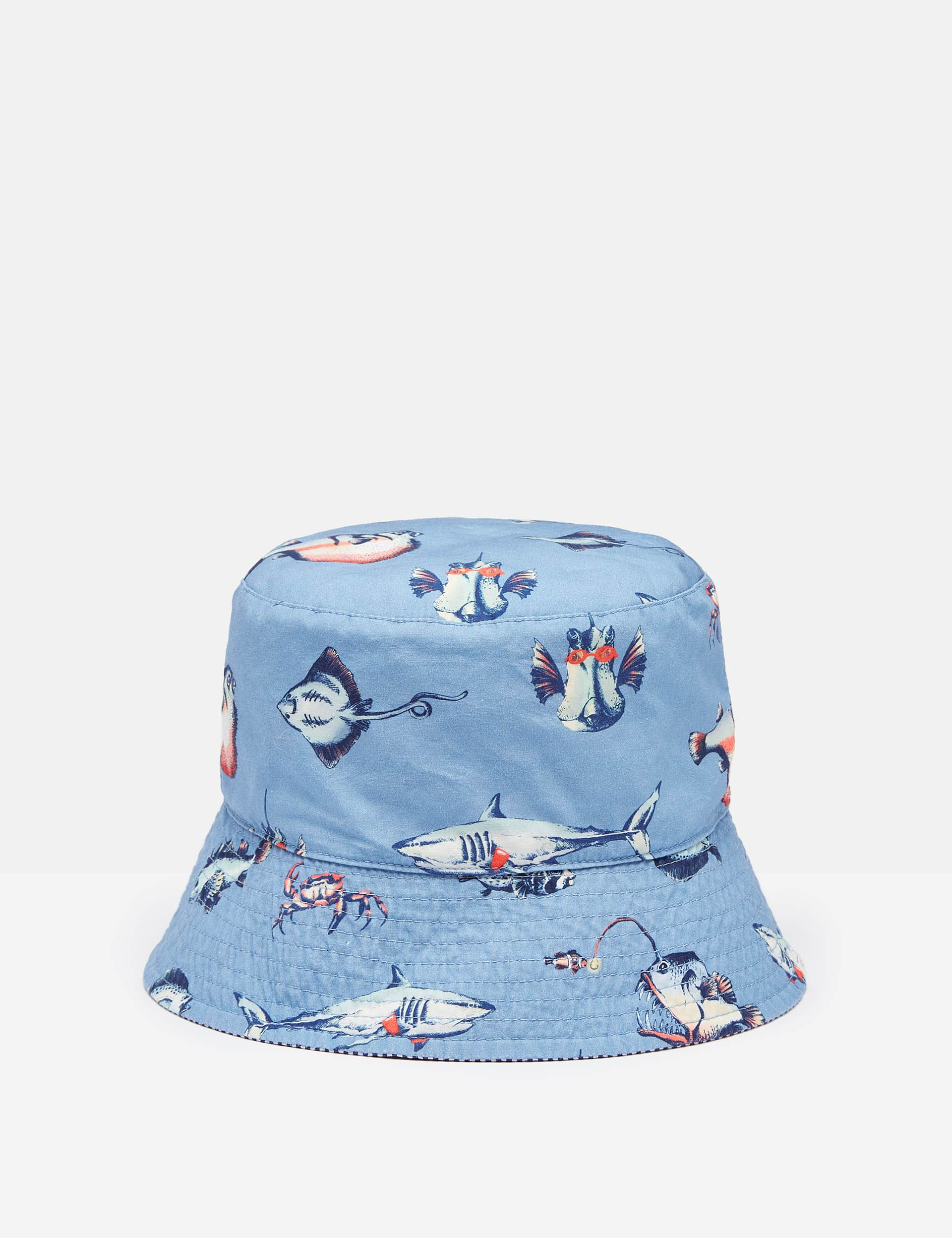 Joules Kids Pure Cotton Reversible Sun Hat (3-12 Yrs) - 3-7 - Blue, Blue