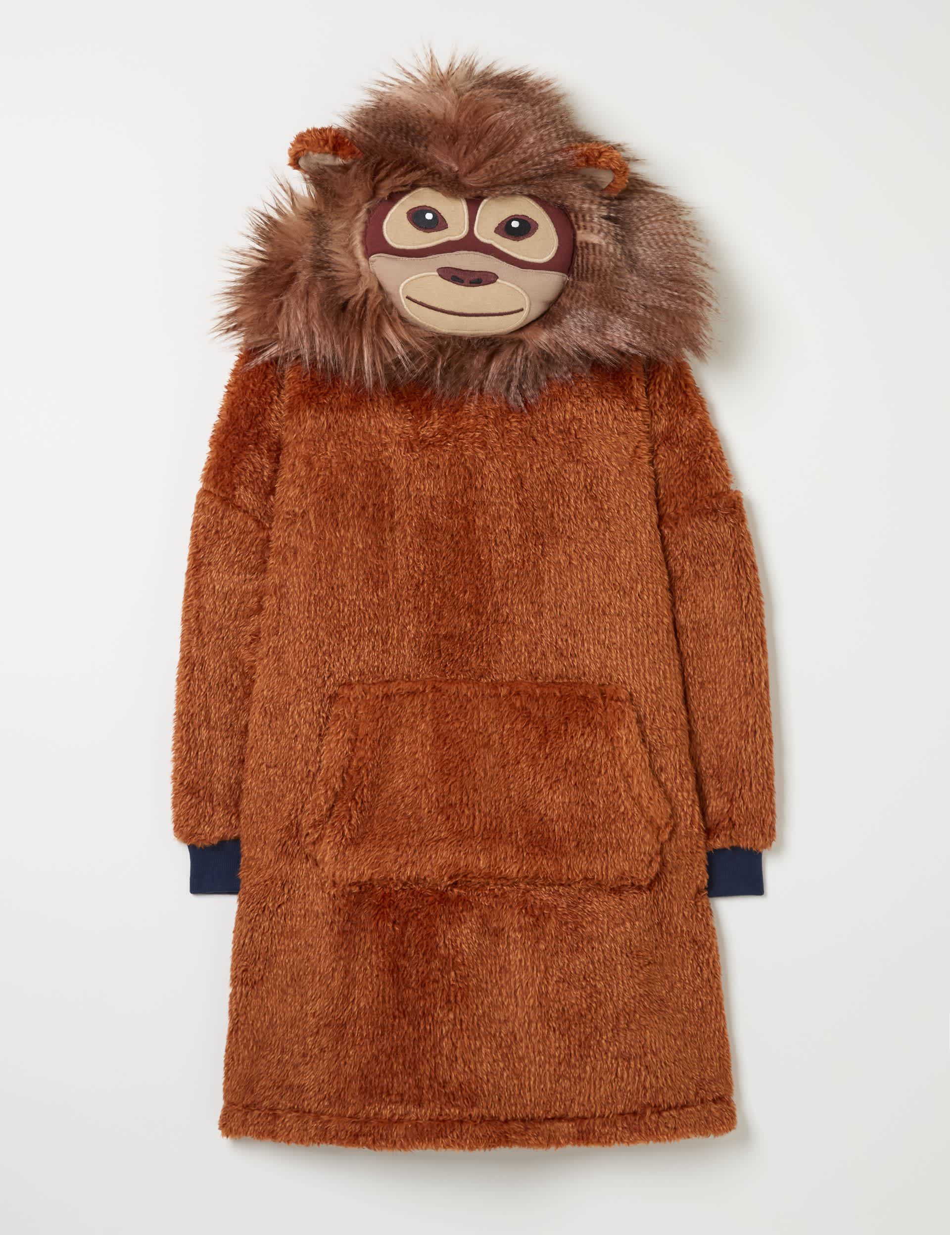 Fatface Boys Orangutan Oversized Hoodie - M - Brown Mix, Brown Mix