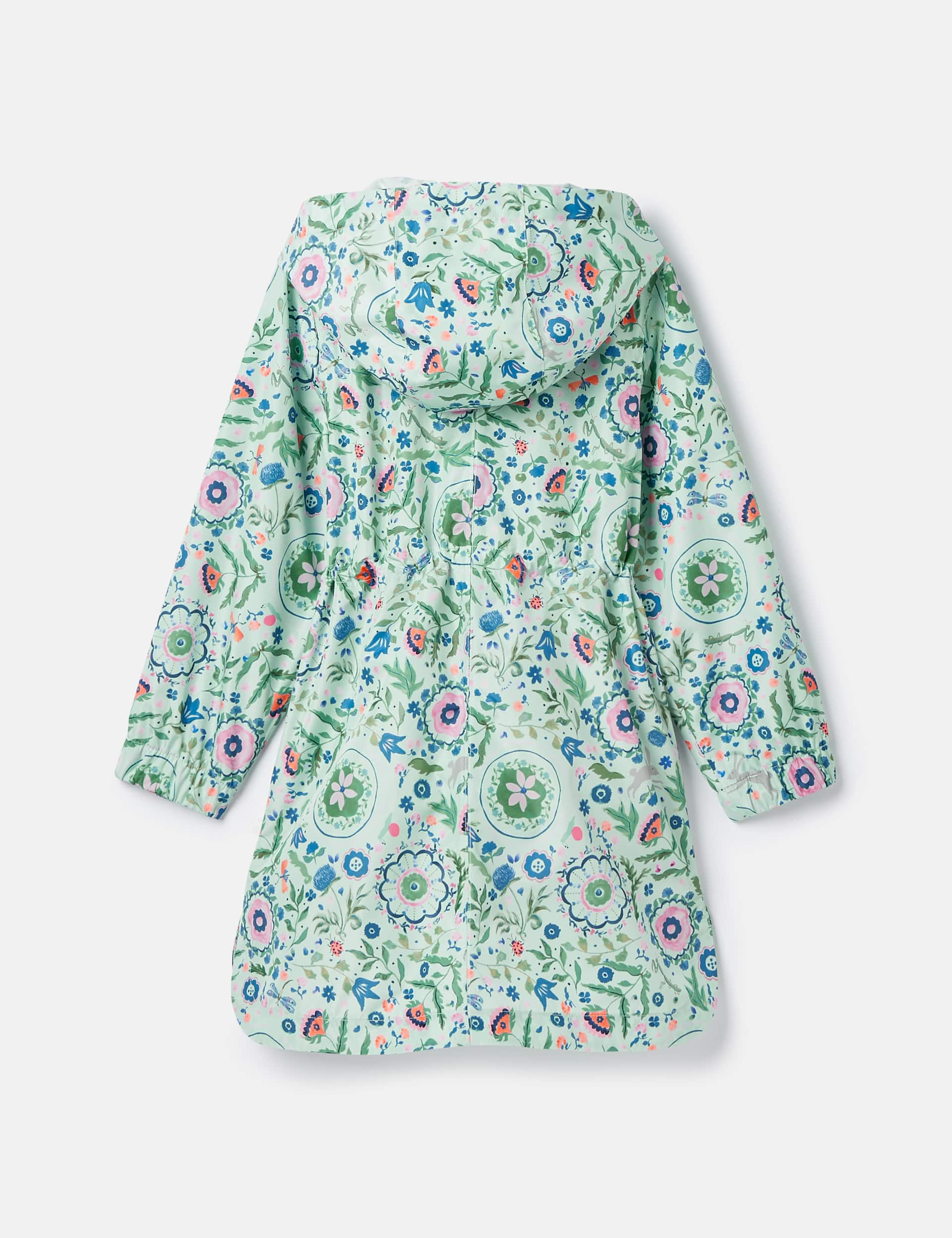 Joules Girls Floral Hooded Packaway Raincoat (2-12 Yrs) - 9y - Green Mix, Green Mix