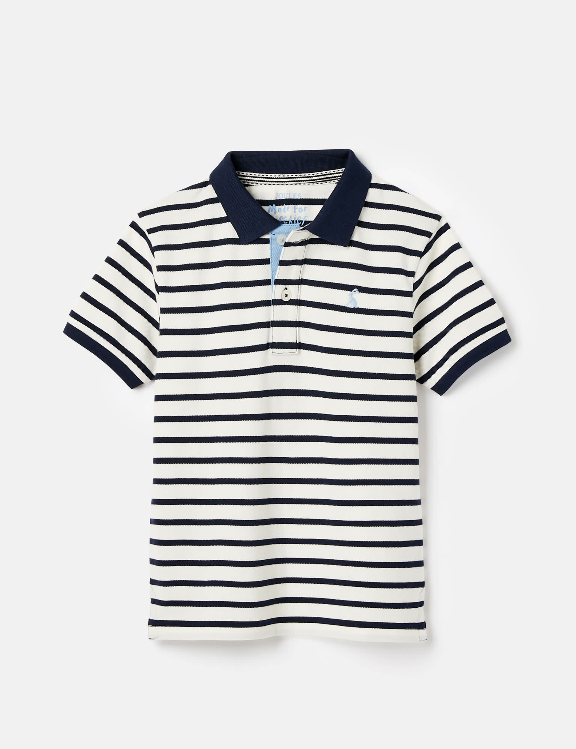 Joules Boys Pure Cotton Striped Polo Shirt (2-12 Yrs) - 9y - White Mix, White Mix